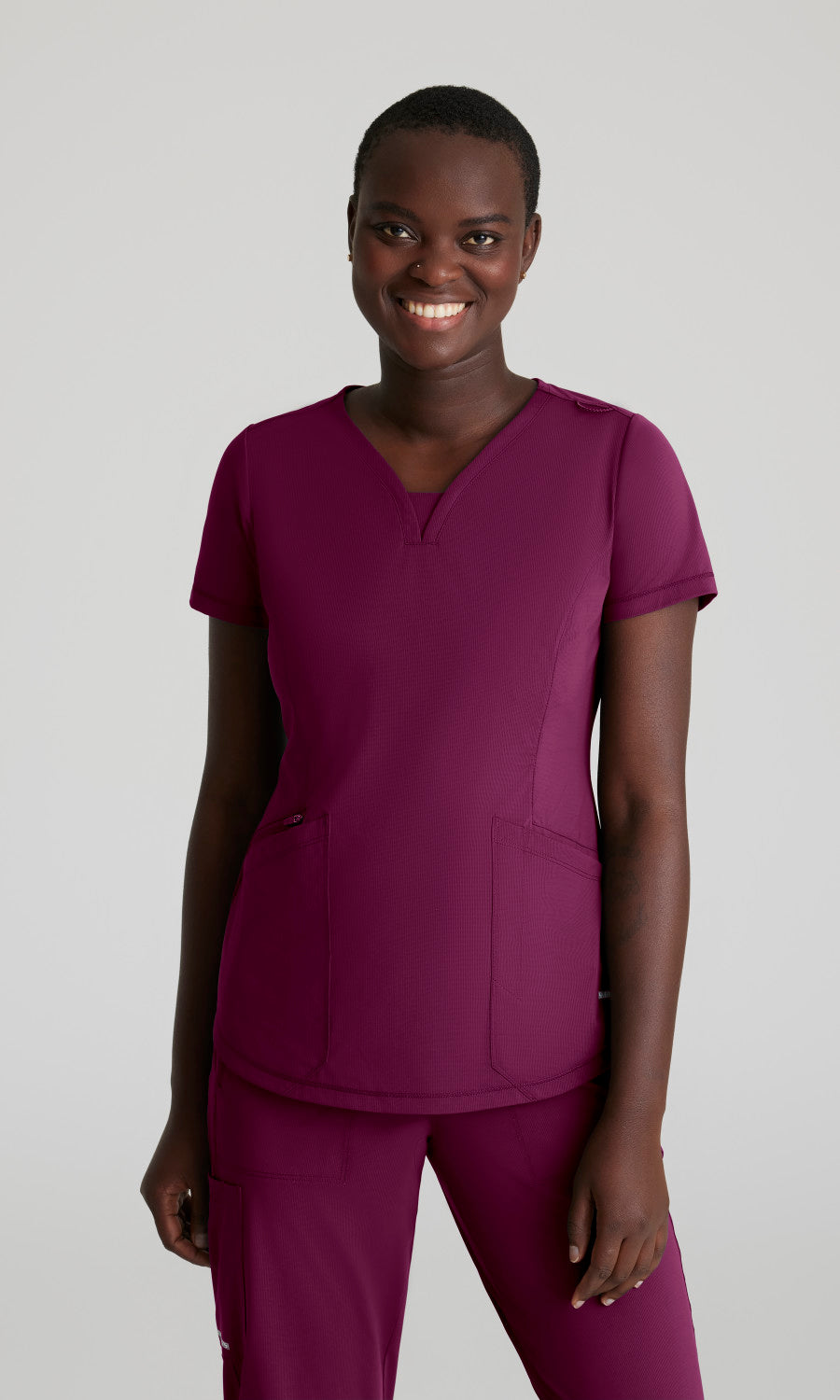 Skechers Slip-Ins Knits SKT220 Serene Knit Scrub Top Wine