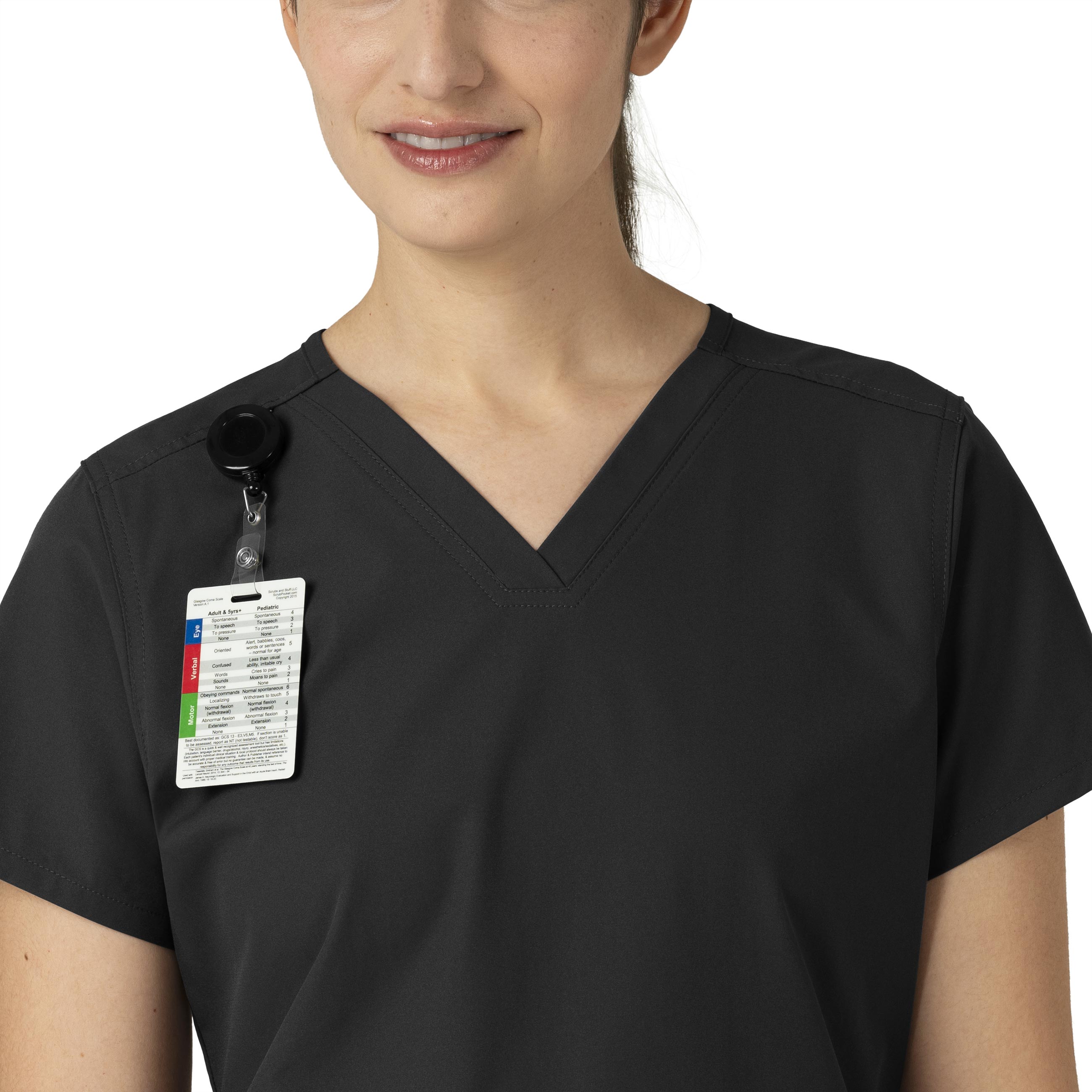 Force Essentials C12113 V-Neck Scrub Top Black