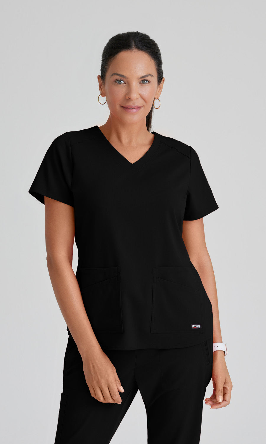 Grey's Anatomy Stretch GRST011 Emma Scrub Top Black