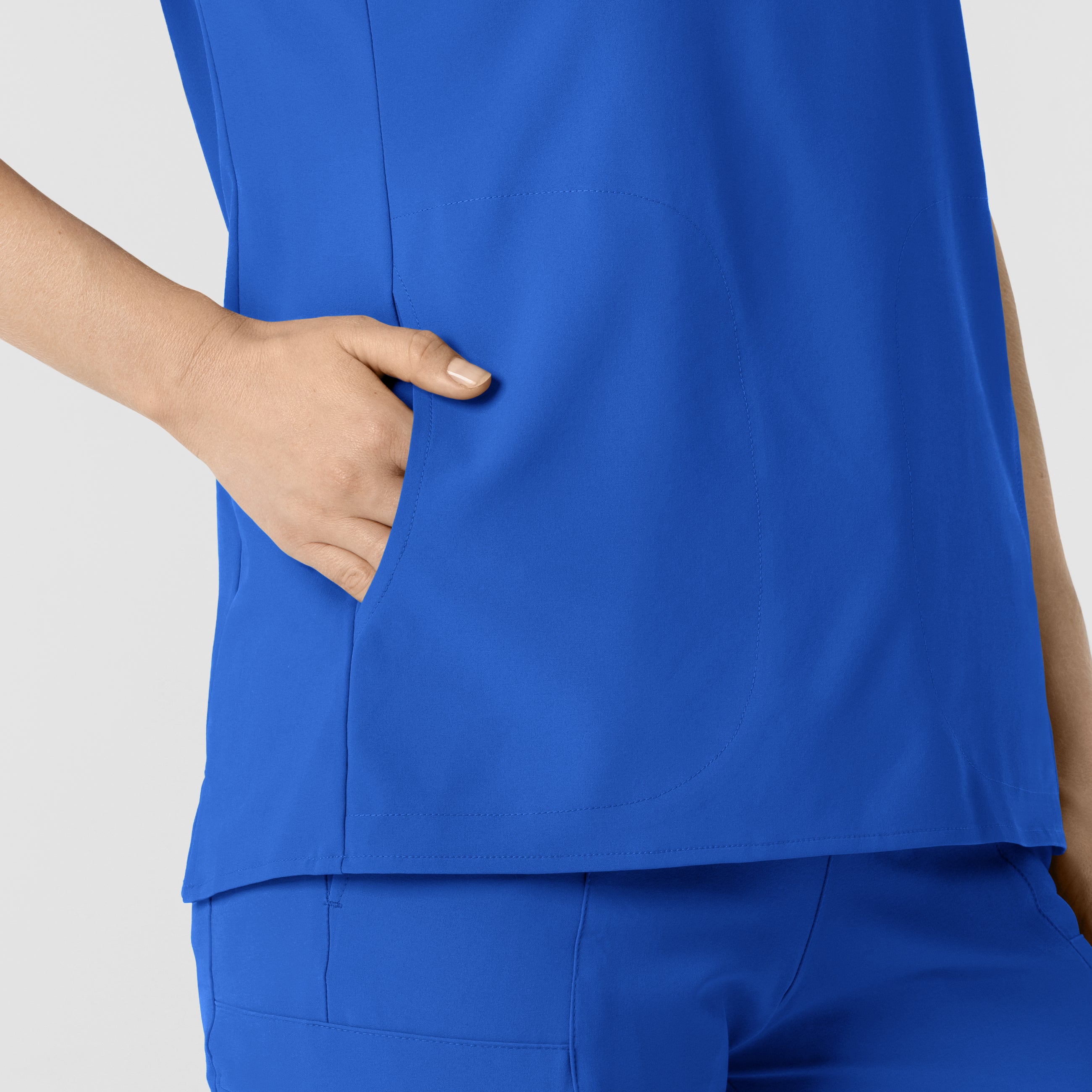 RENEW 6734 Mandarin Collar Scrub Top Royal
