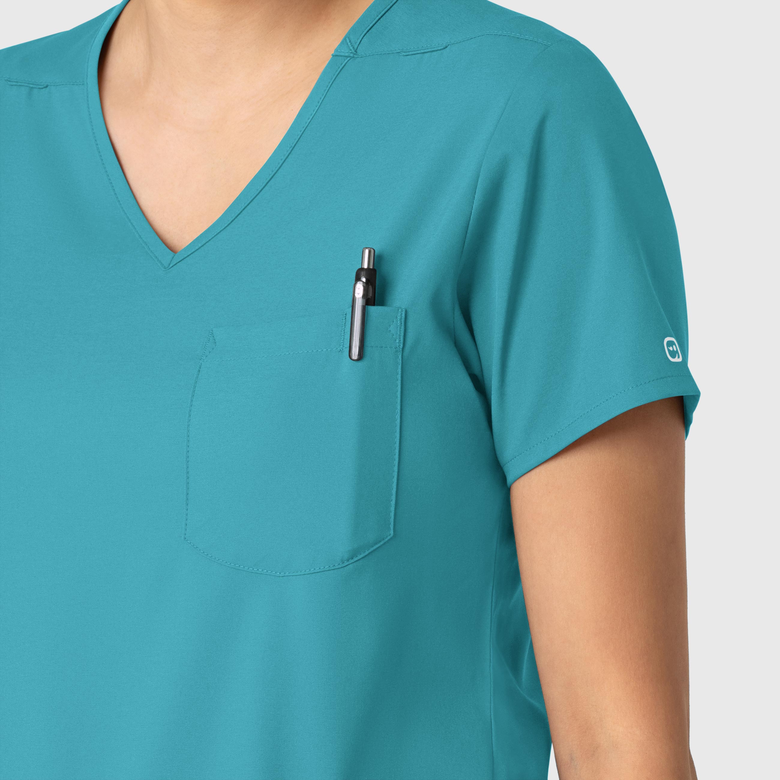 Boundless 6151 Tuck-In Scrub Top Teal