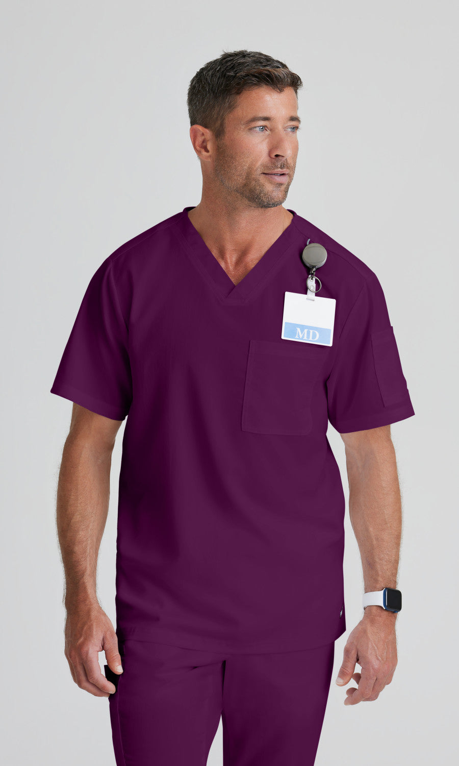 Grey's Anatomy GRT091 Evan Scrub Top Wine