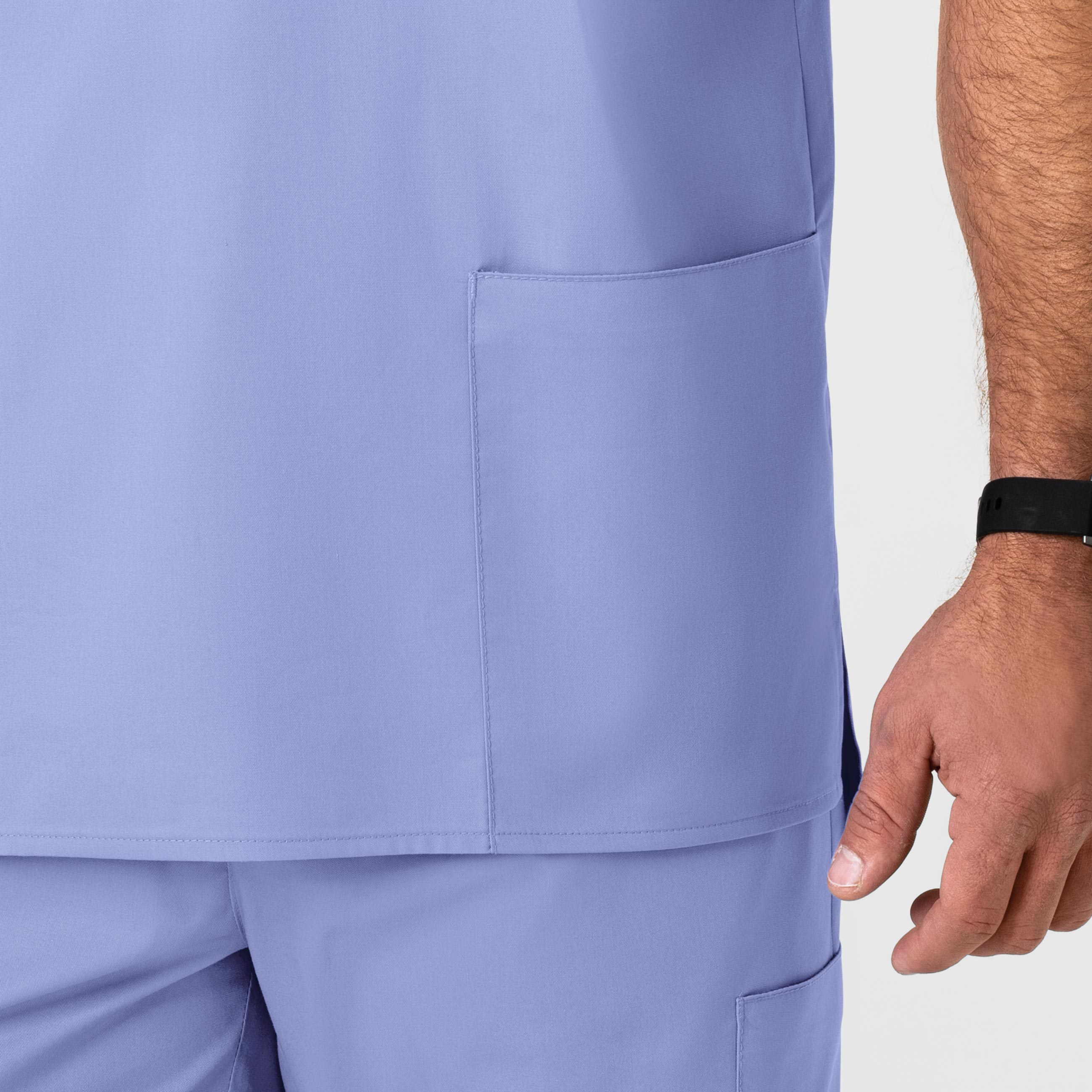 WonderWORK 103 Men's V-Neck Scrub Top Ceil Blue