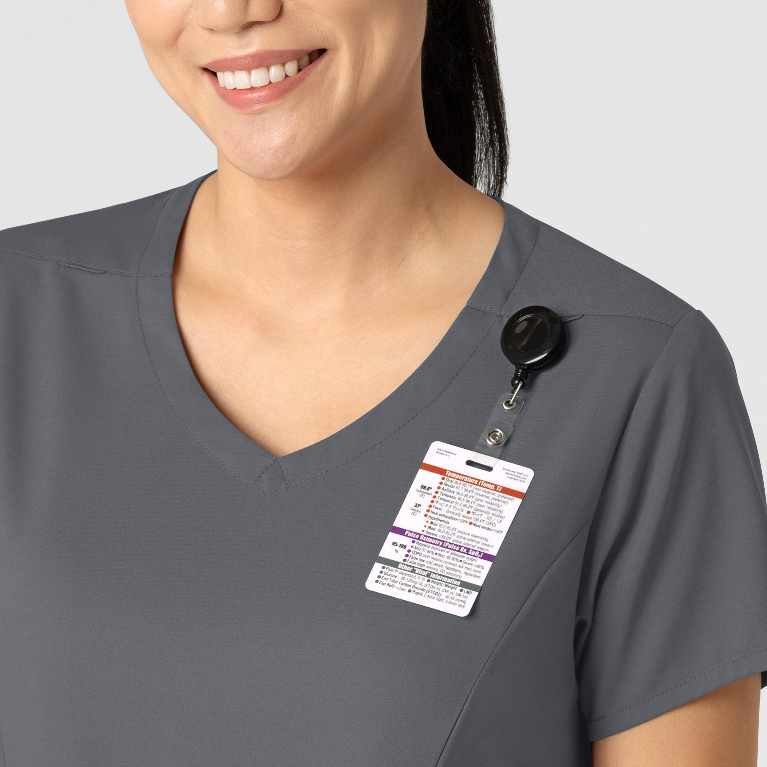 Boundless 6251 2-Pocket V-Neck Scrub Top Pewter