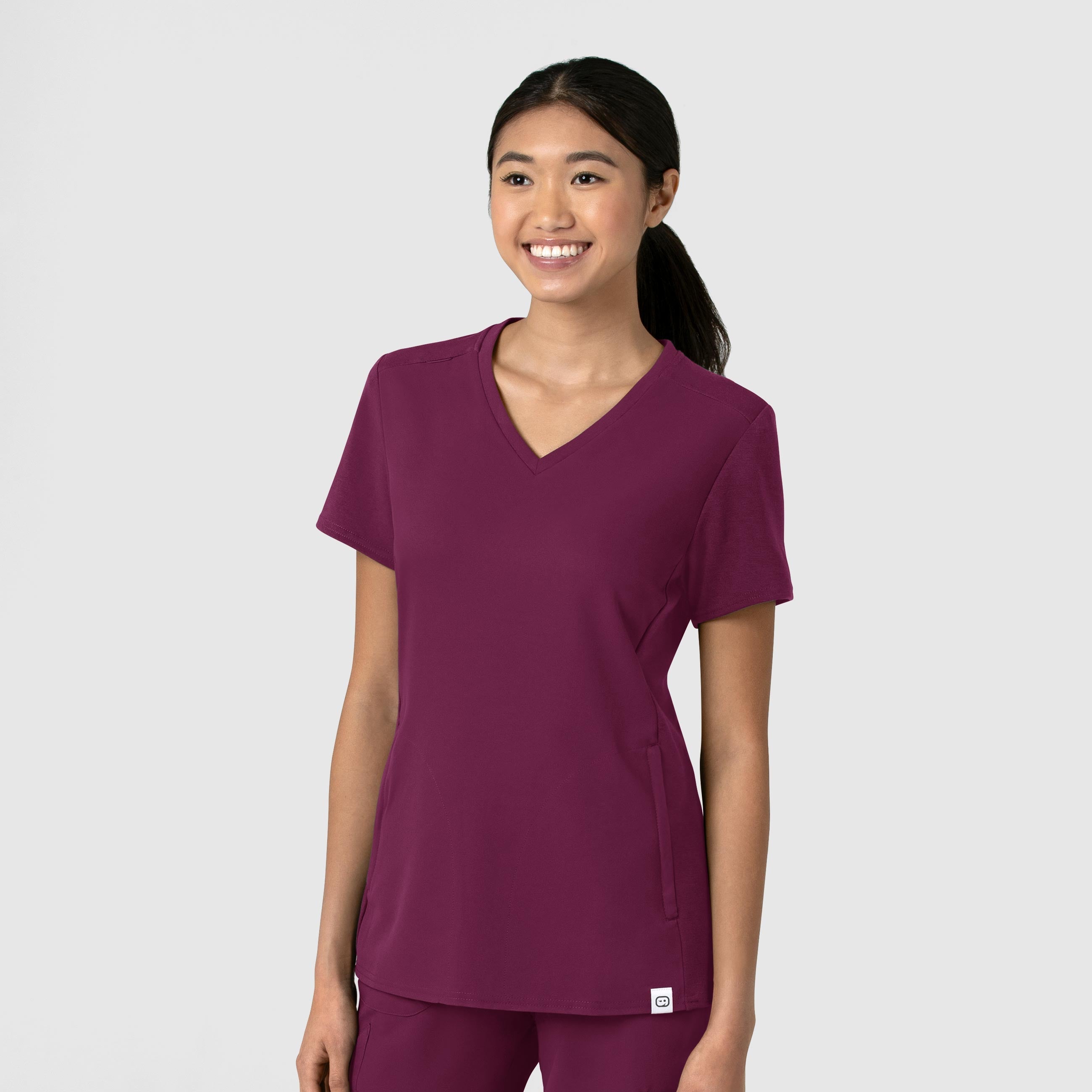 Thrive 6522 Flex-n-Reach V-Neck Scrub Top Wine