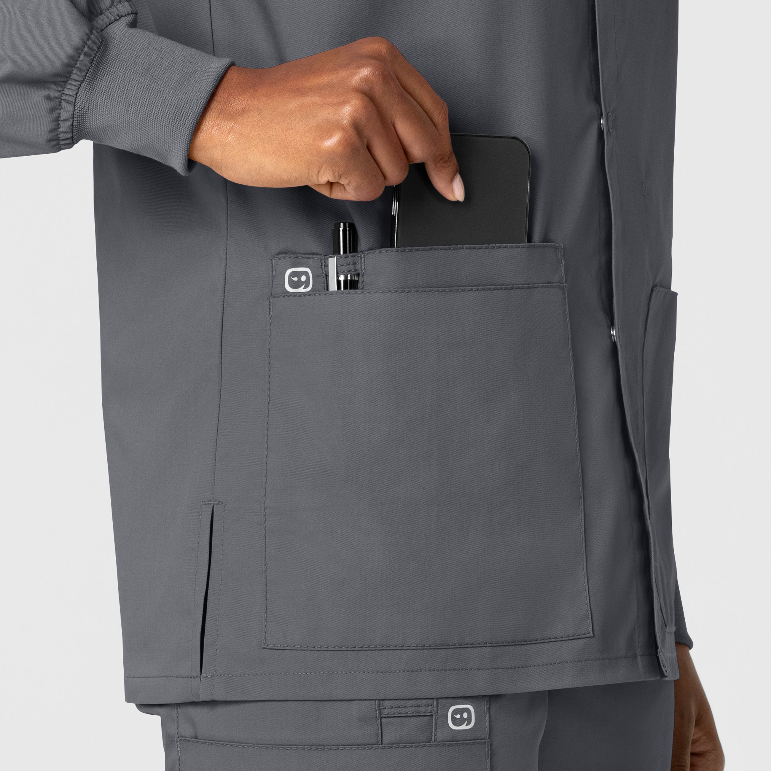 WonderWORK 800 Unisex Snap Front Jacket Pewter
