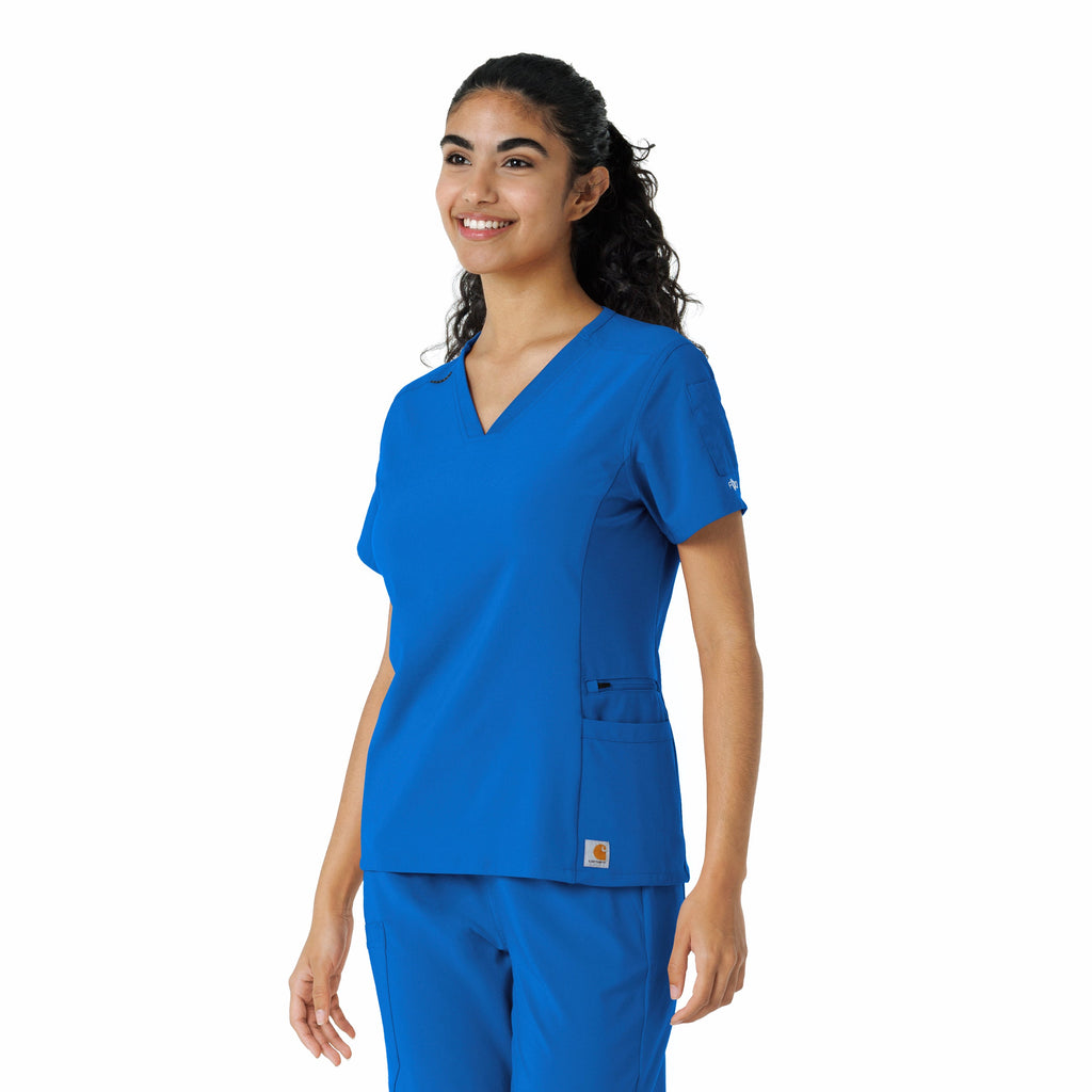 Force Cross-Flex C13310 Knit Panel Scrub Top Royal