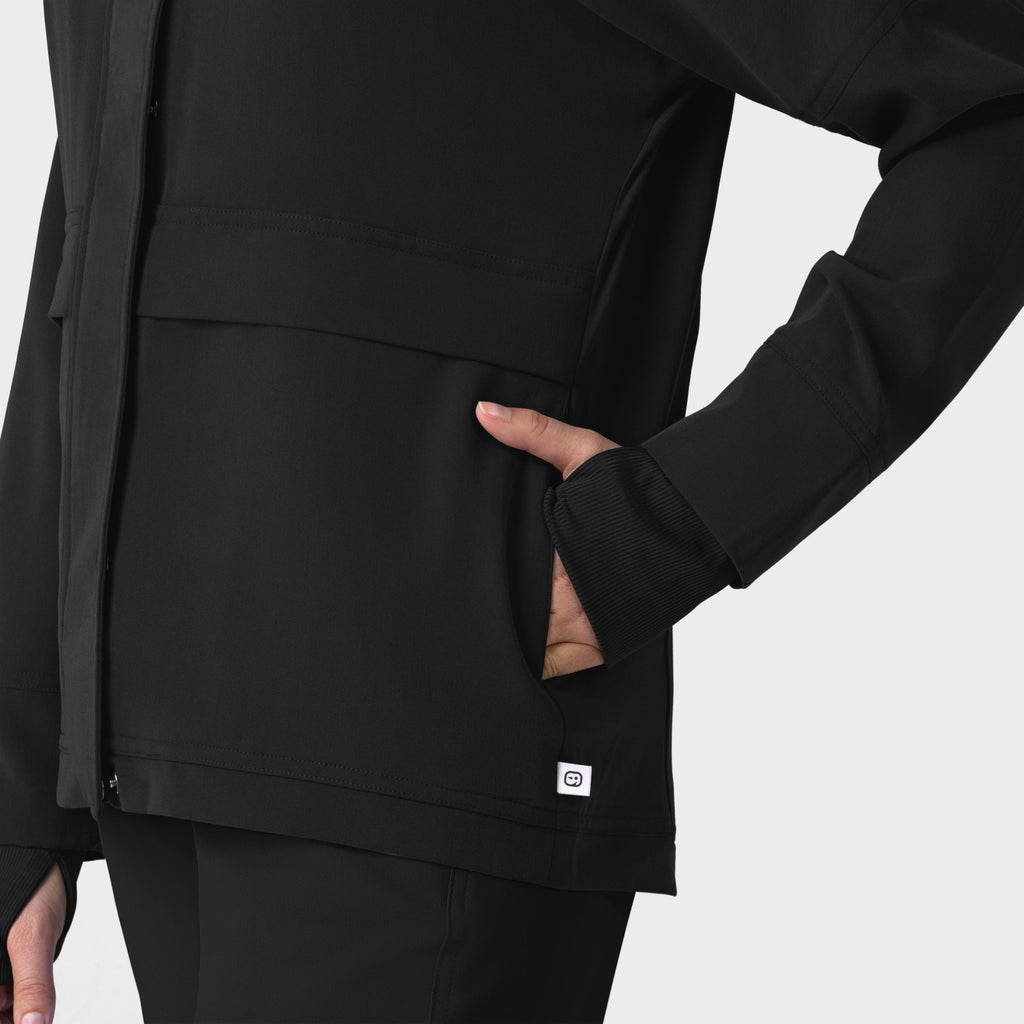 Layers 8132 Germs Happen Packable Scrub Jacket Black