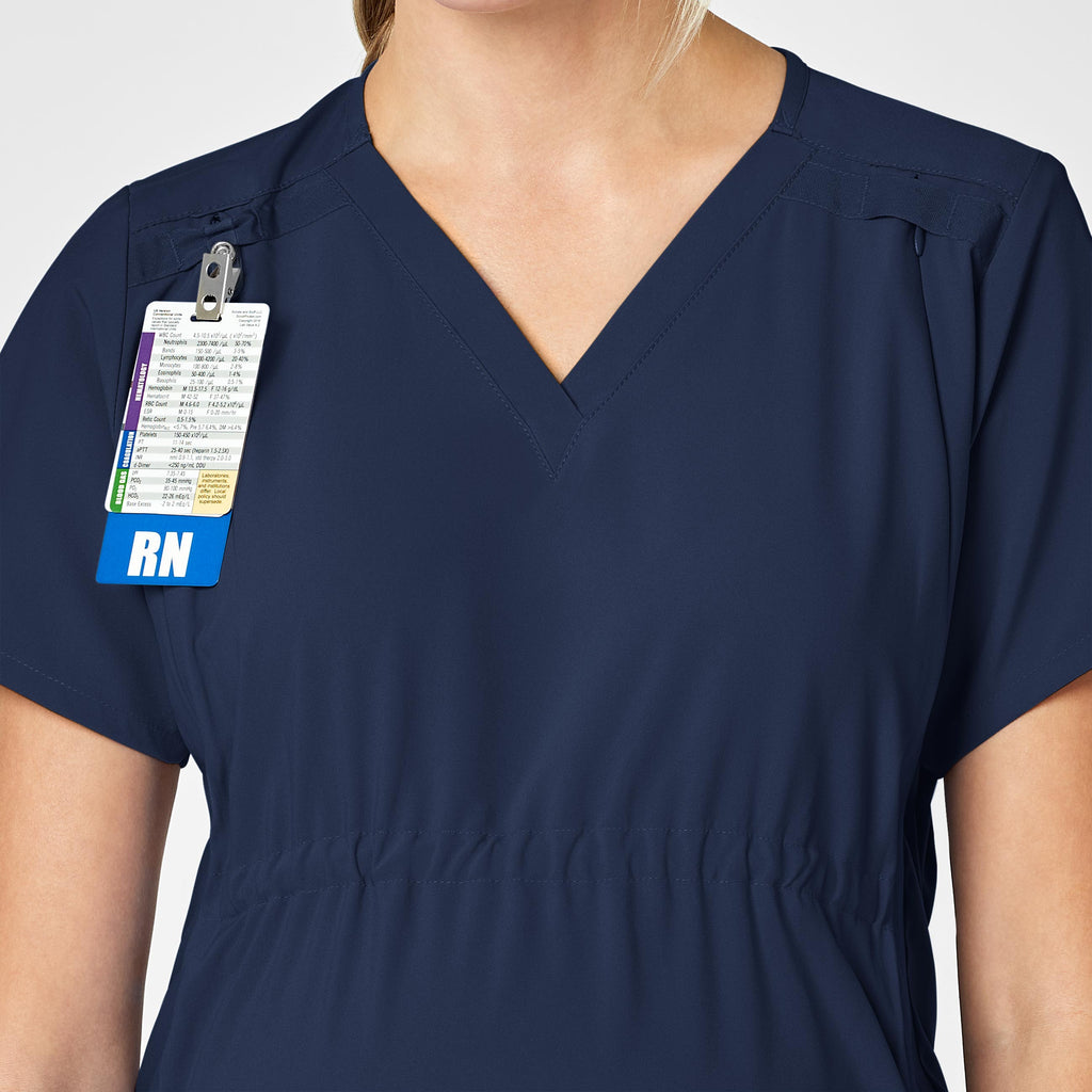 W123 4555 Maternity V-Neck Scrub Top Navy