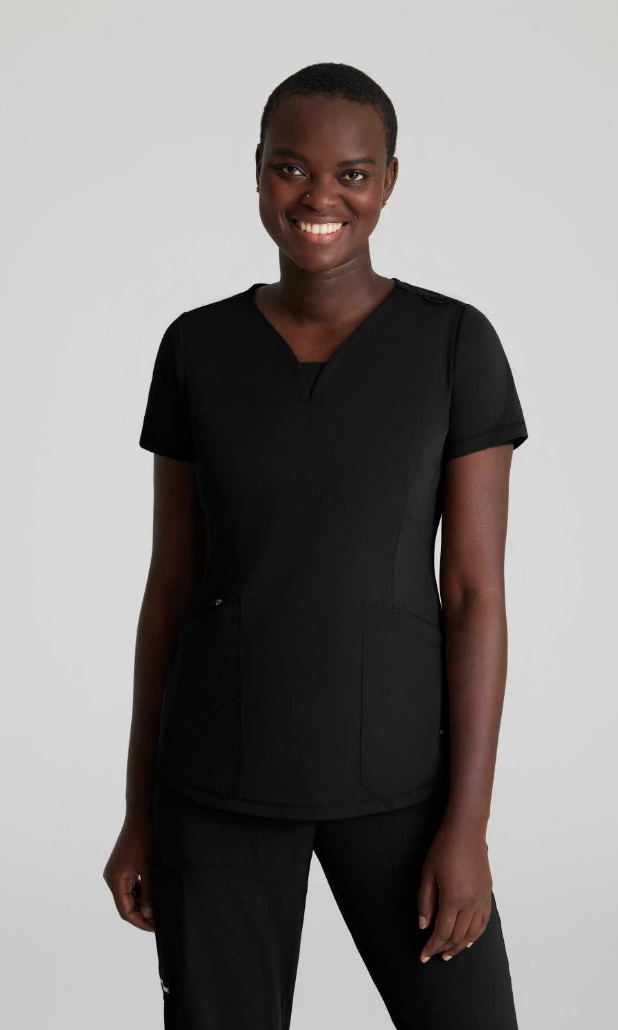 Skechers Slip-Ins Knits SKT220 Serene Knit Scrub Top Black