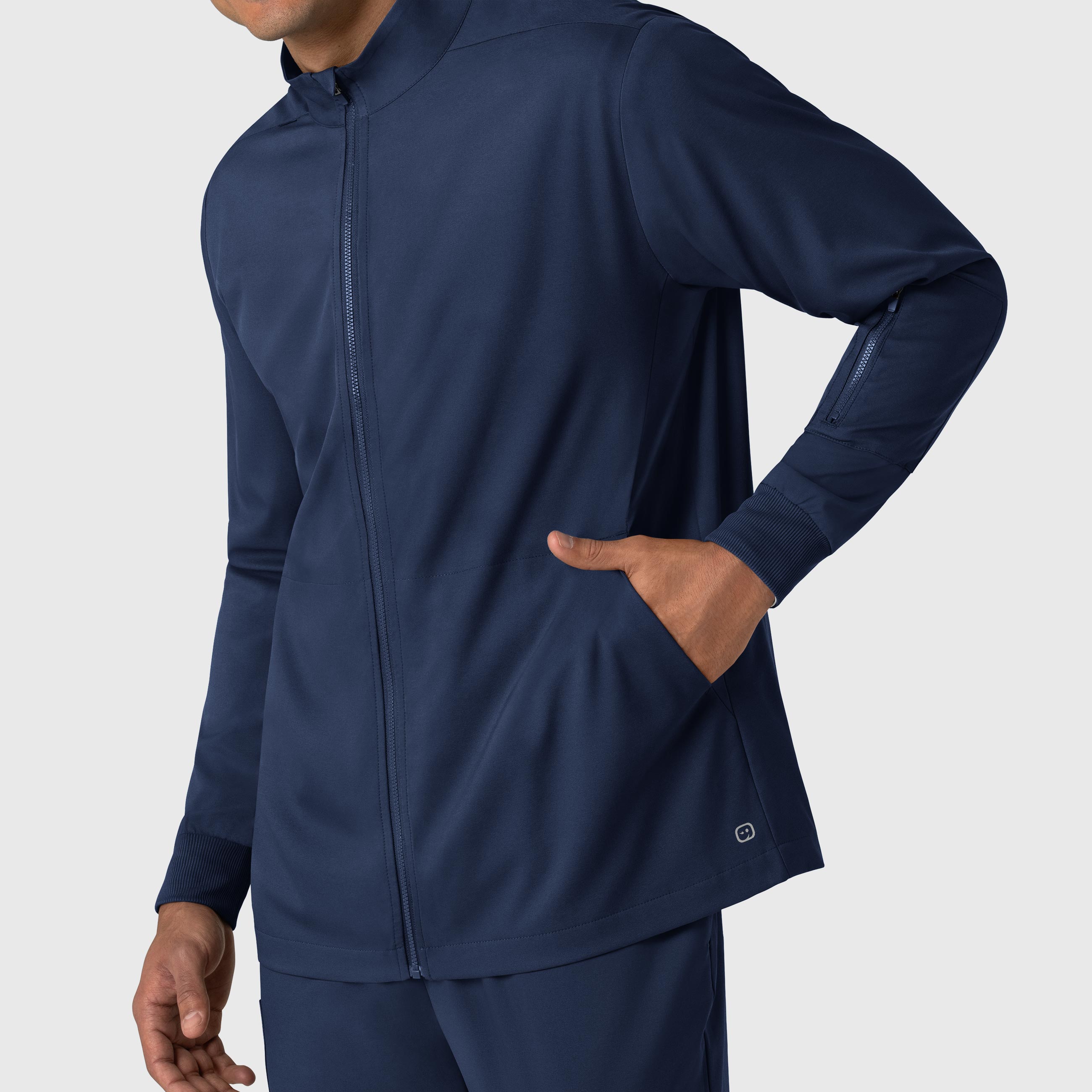 Boundless 8351 Men's Warm Up Scrub Jacket Navy