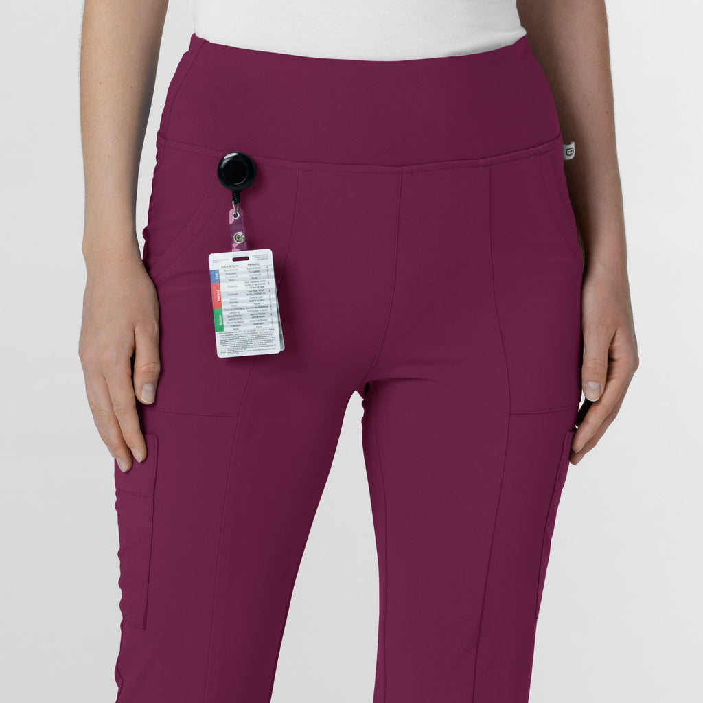 RENEW 5534 Cargo Flare Scrub Pants Wine