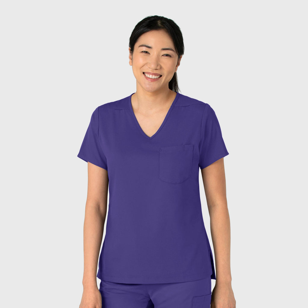 Boundless 6151 Tuck-In Scrub Top Grape