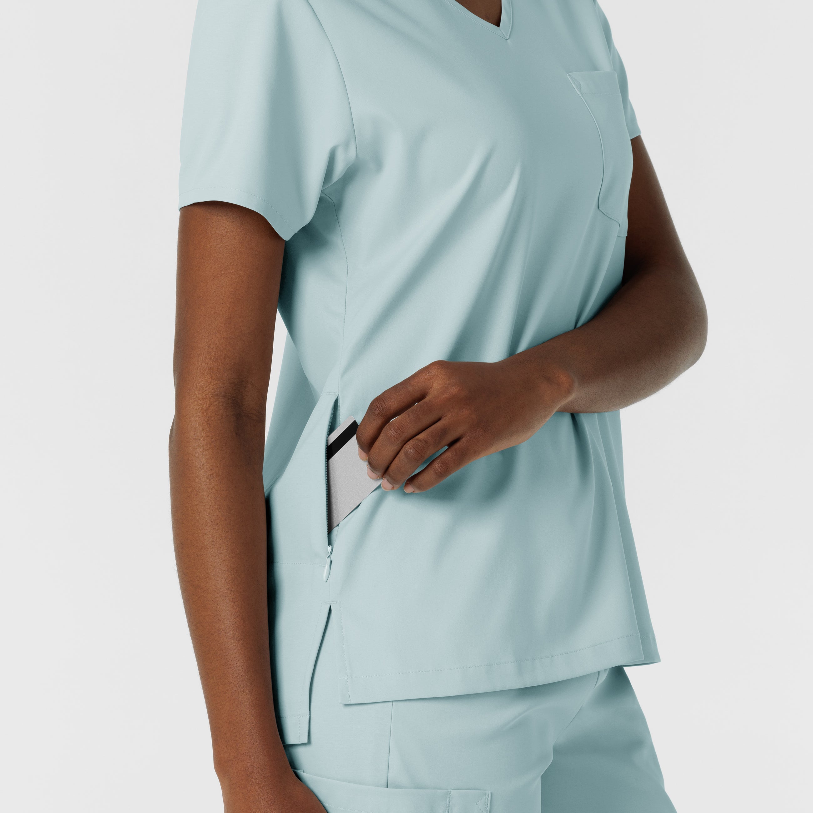 Boundless 6151 Tuck-In Scrub Top Sky Blue