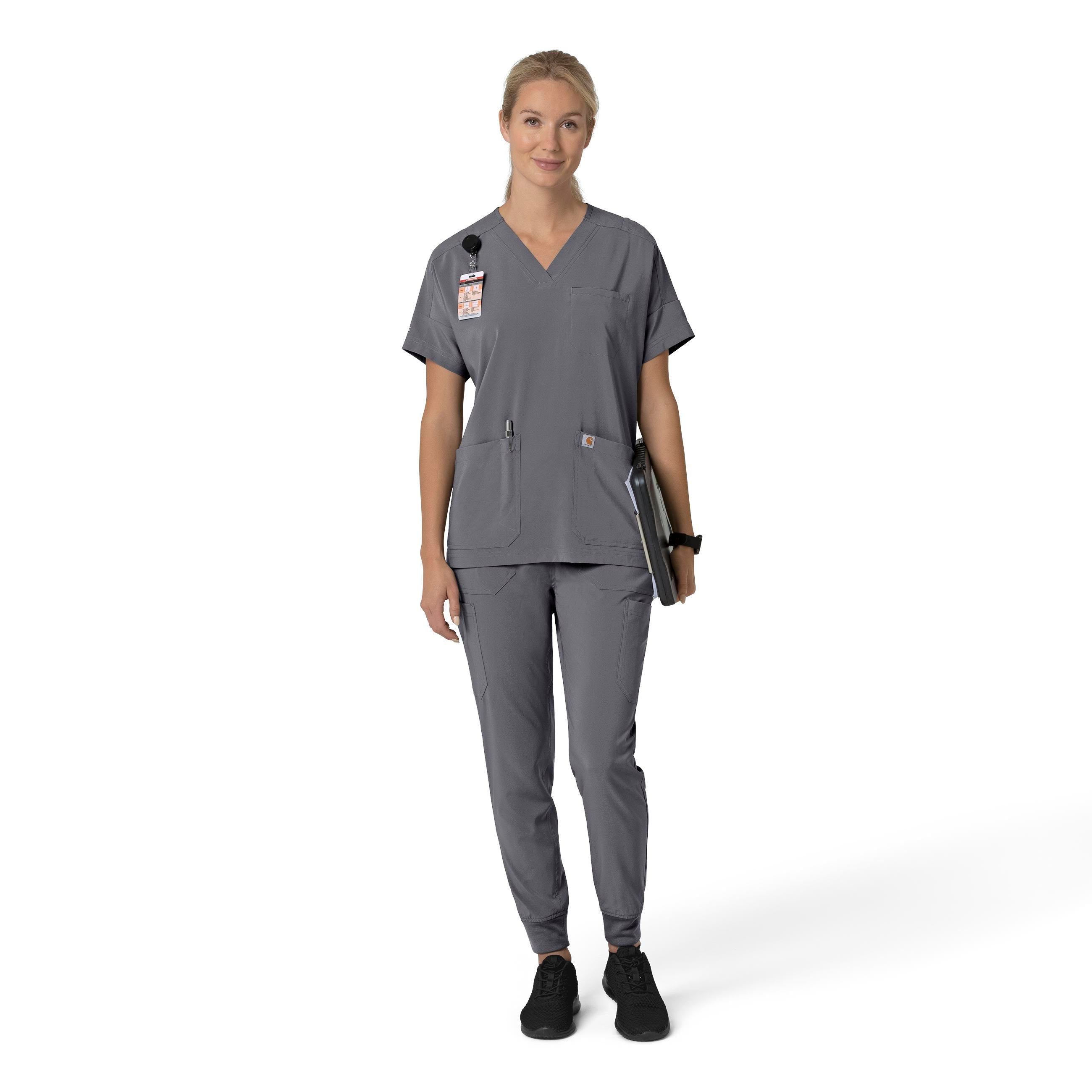 Force Cross-Flex C53110 Cargo Jogger Scrub Pants Pewter