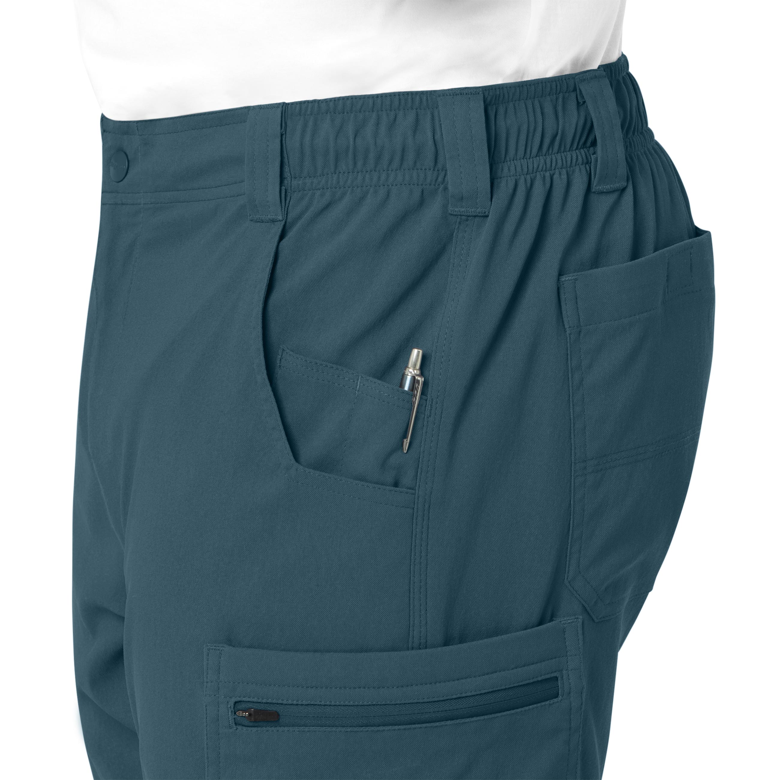 Rugged Flex Peak C55037 Men's Straight Leg Cargo Scrub Pants Caribbean Blue