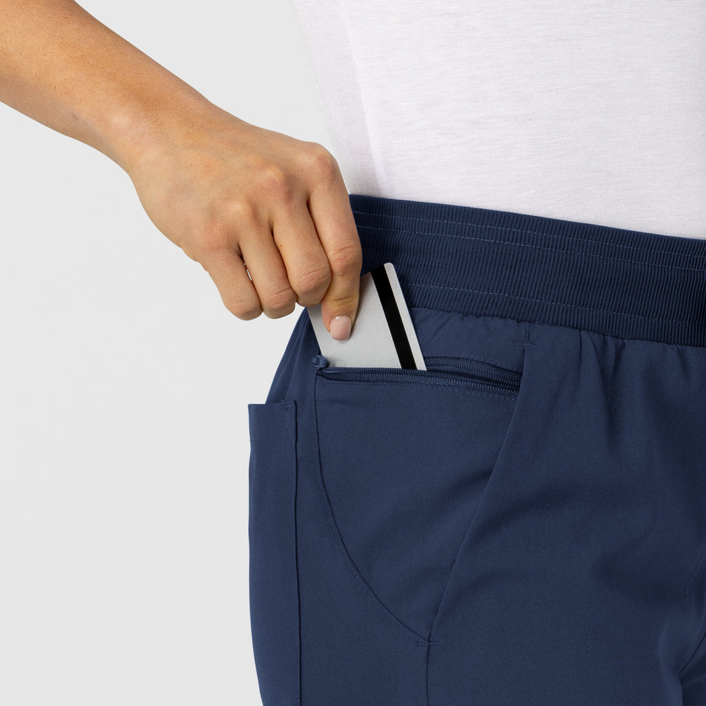 W123 5045 Flex-n-Reach Track Scrub Pants Navy