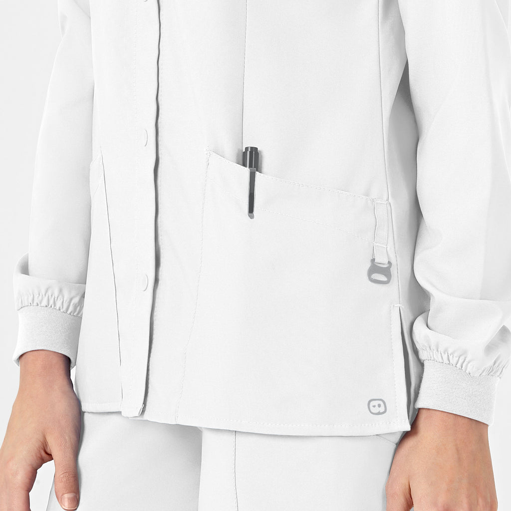 W123 8155 Crew Neck Warm Up Jacket White