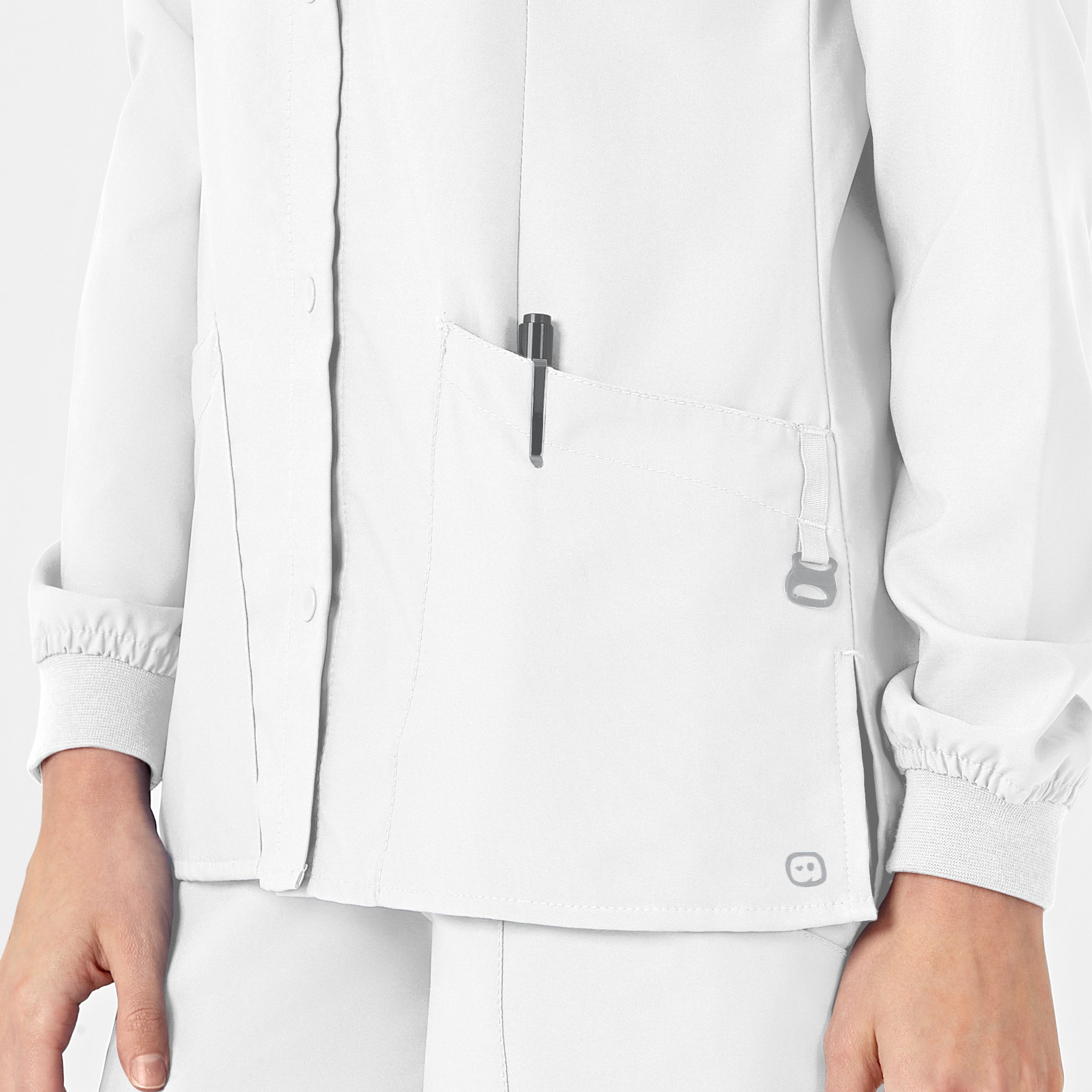 W123 8155 Crew Neck Warm Up Jacket White