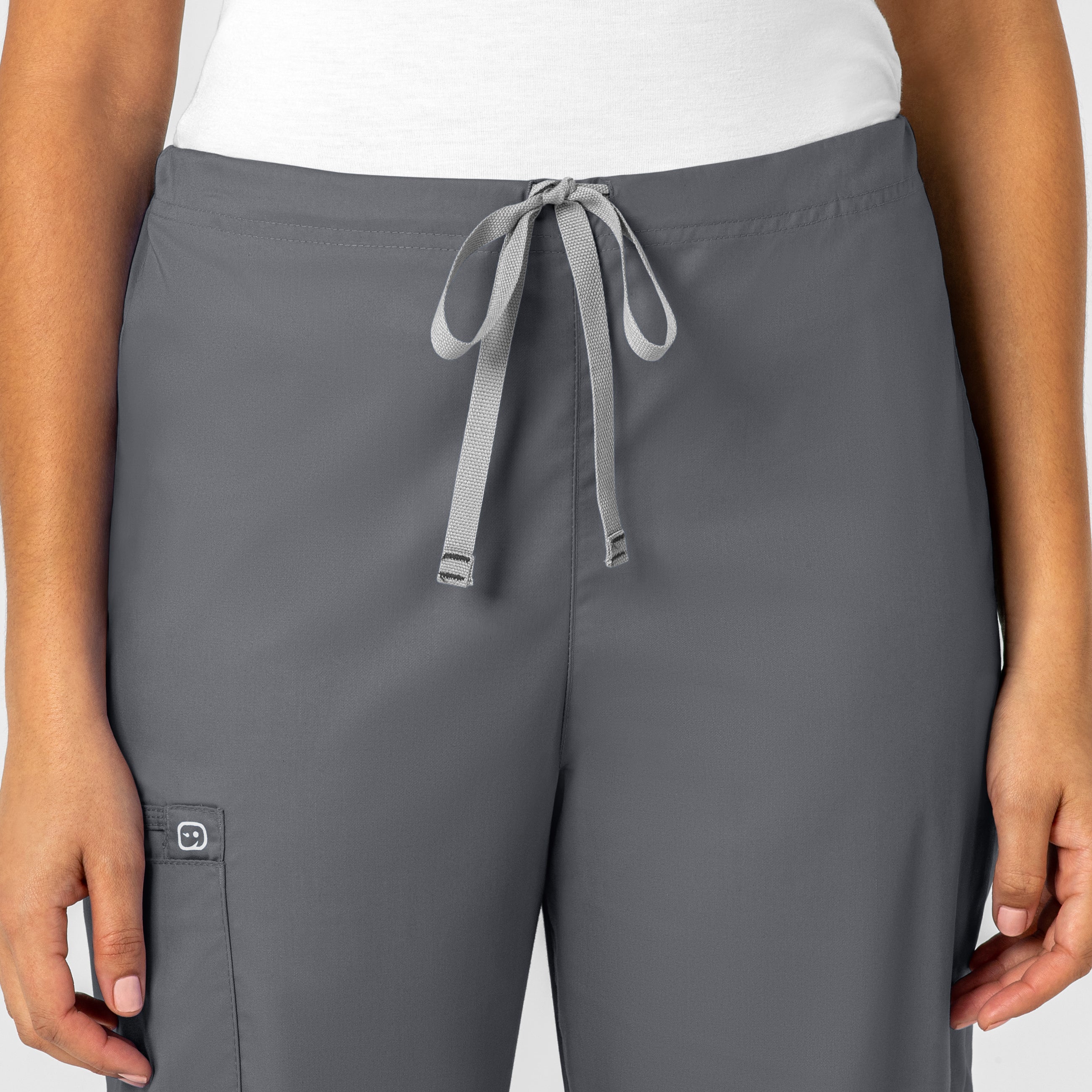 WonderWORK 500 Unisex Drawstring Cargo Scrub Pants Pewter