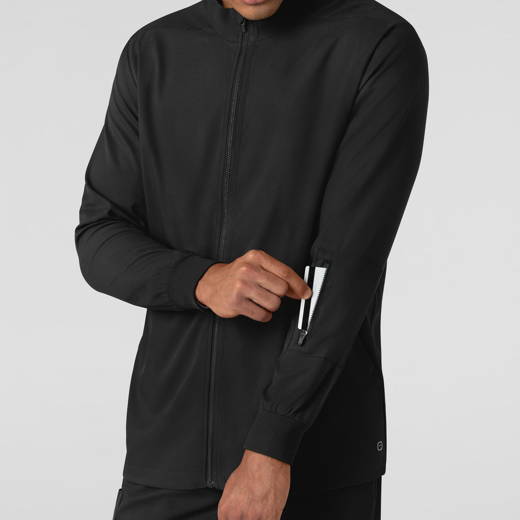 Boundless 8351 Men's Warm Up Scrub Jacket Black