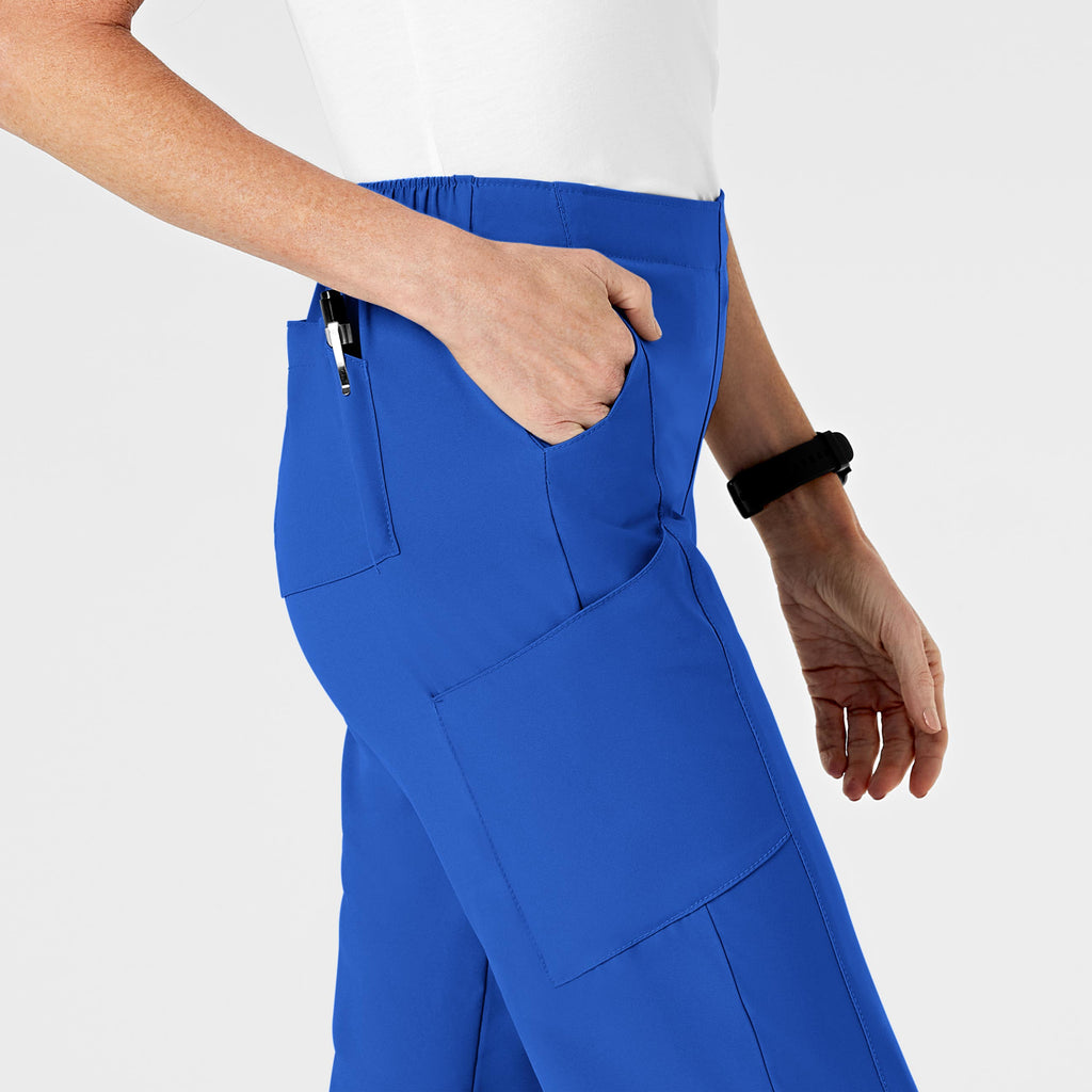 W123 5155 Flat Front Cargo Scrub Pants Royal