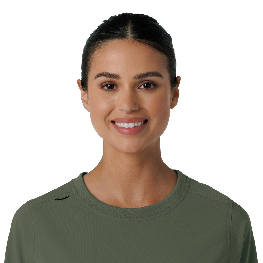 Force Cross-Flex C13610 Women's Crew Neck Long Sleeve Scrub Top Olive