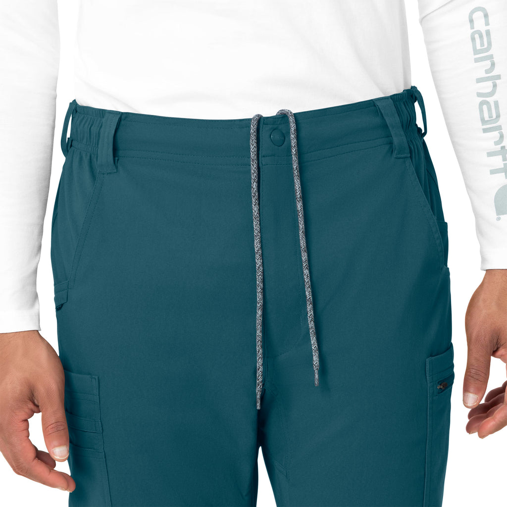 Rugged Flex Peak C55037 Men's Straight Leg Cargo Scrub Pants Caribbean Blue
