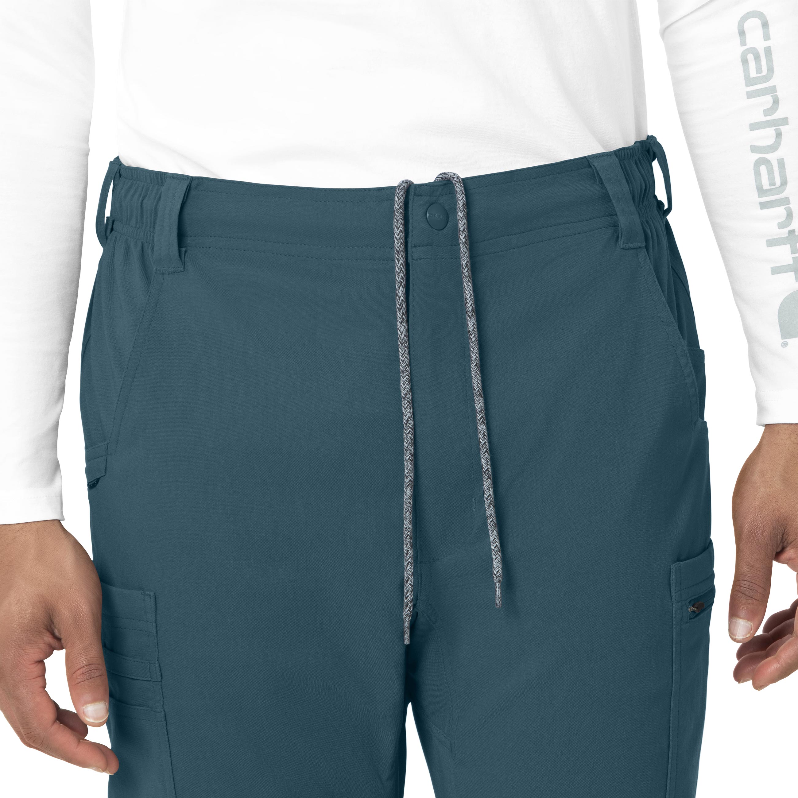 Rugged Flex Peak C55037 Men's Straight Leg Cargo Scrub Pants Caribbean Blue
