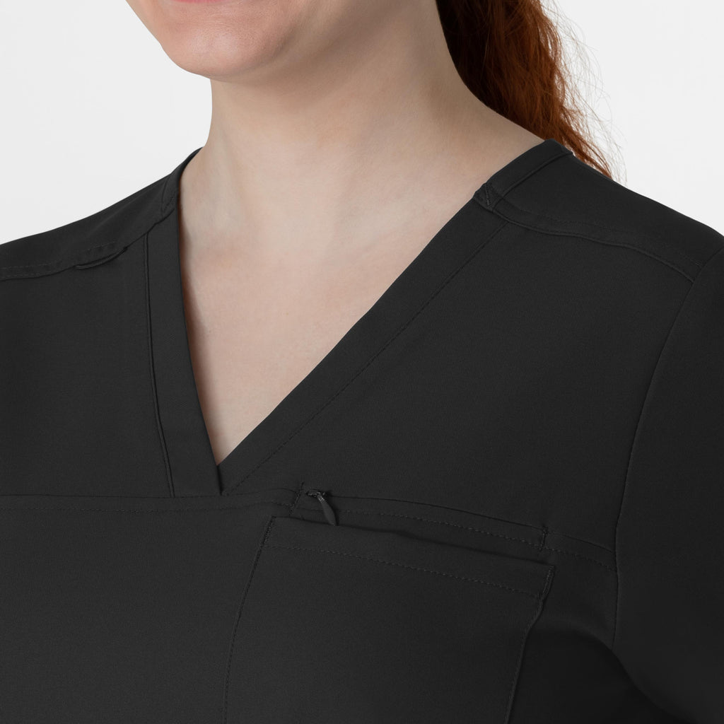 Thrive 6222 V-Neck Tuck-In Scrub Top Black