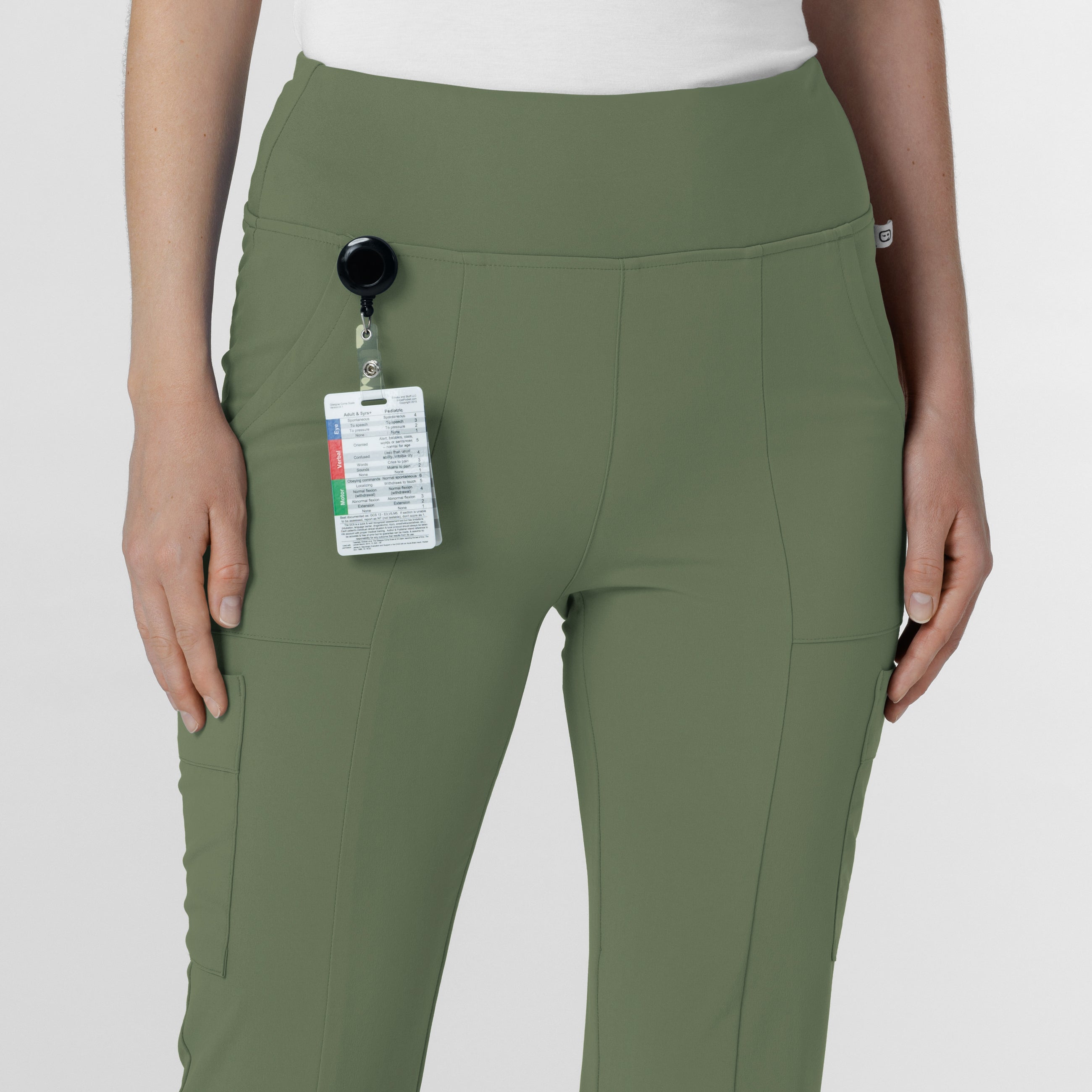 RENEW 5534 Cargo Flare Scrub Pants Olive