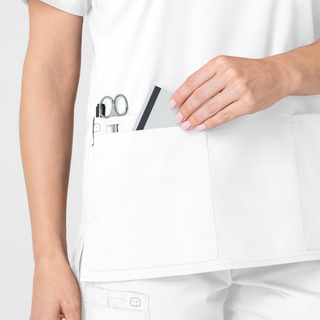 WonderWORK 101 V-Neck Scrub Top White