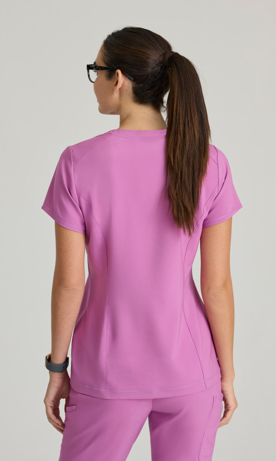 Grey's Anatomy Evolve GSST181 Sway Tuck-In Scrub Top Twilight Mauve