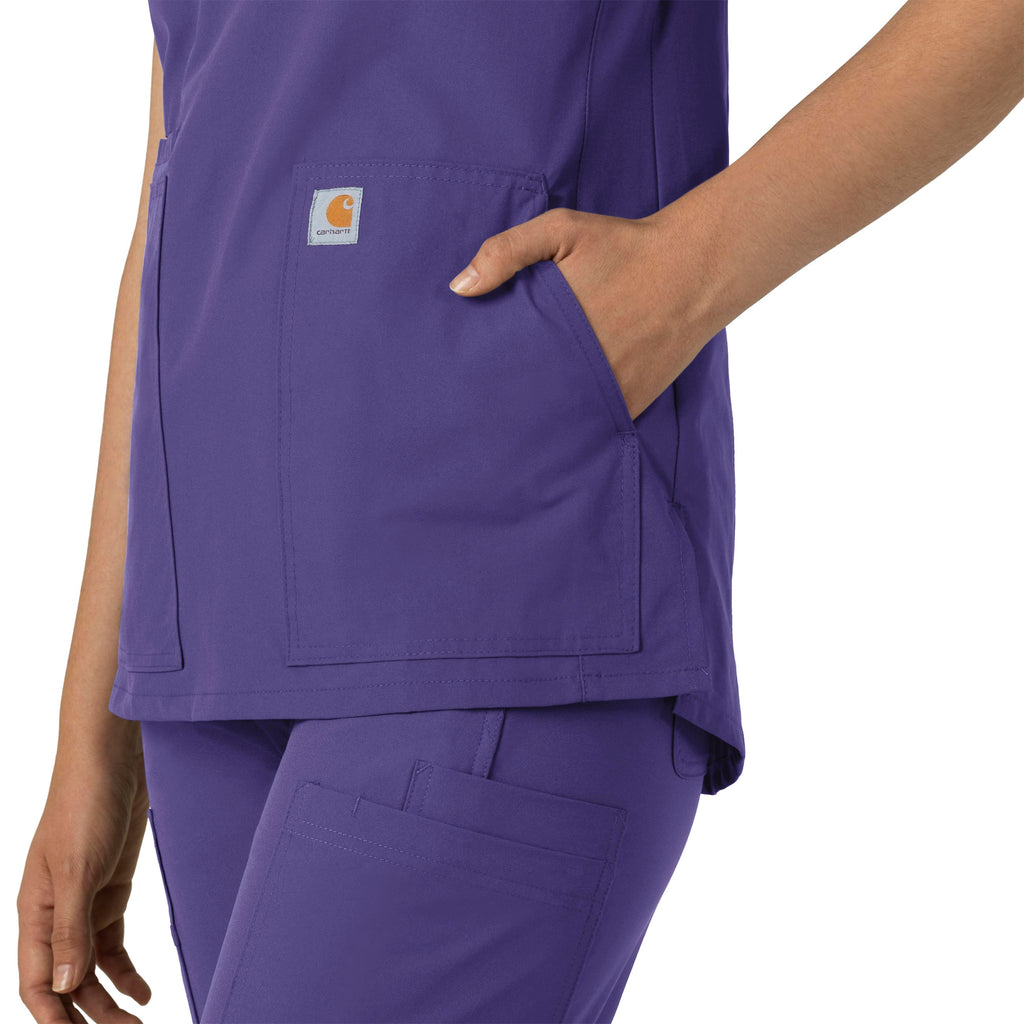 Force Essentials C12213 Notch Neck Tunic Scrub Top Grape