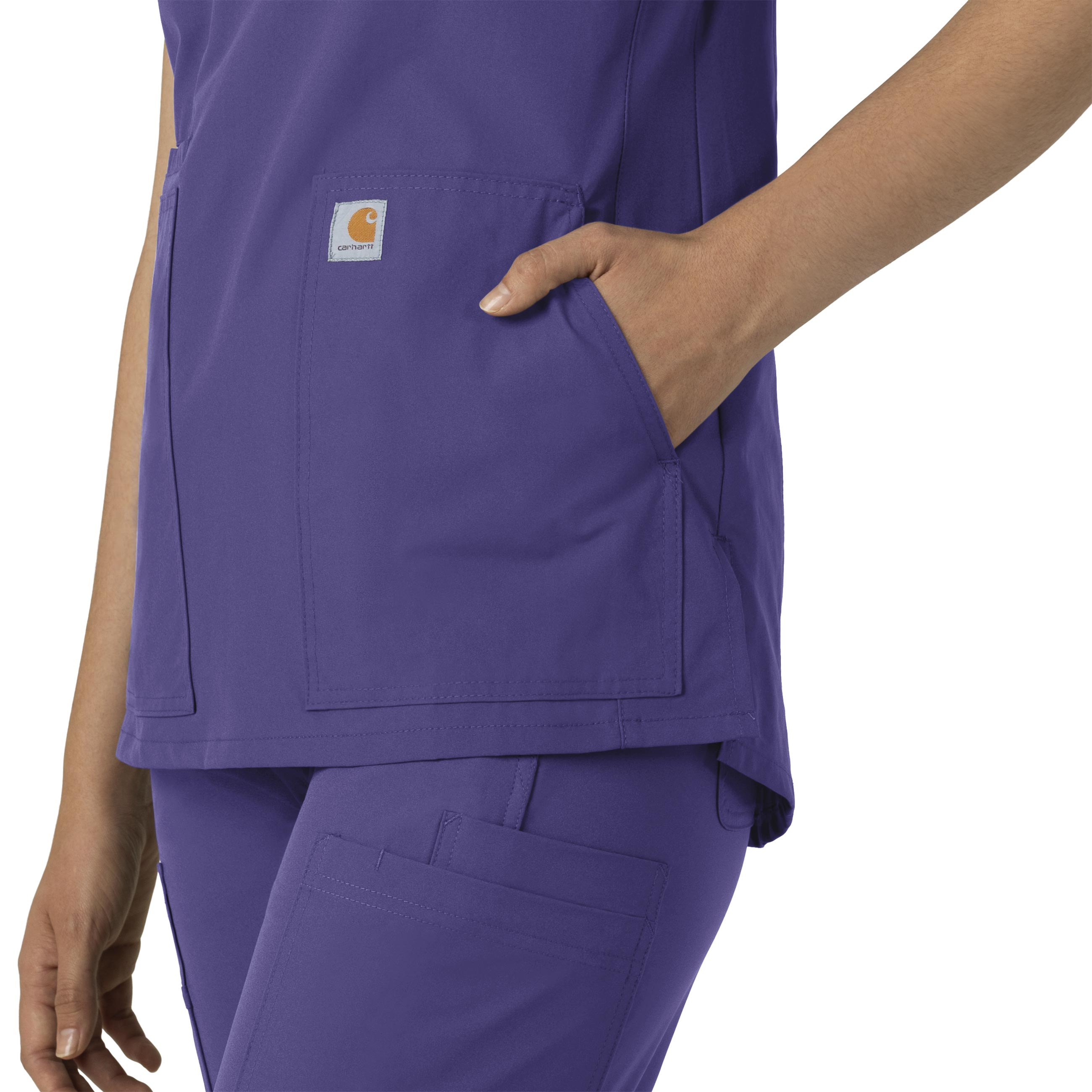 Force Essentials C12213 Notch Neck Tunic Scrub Top Grape