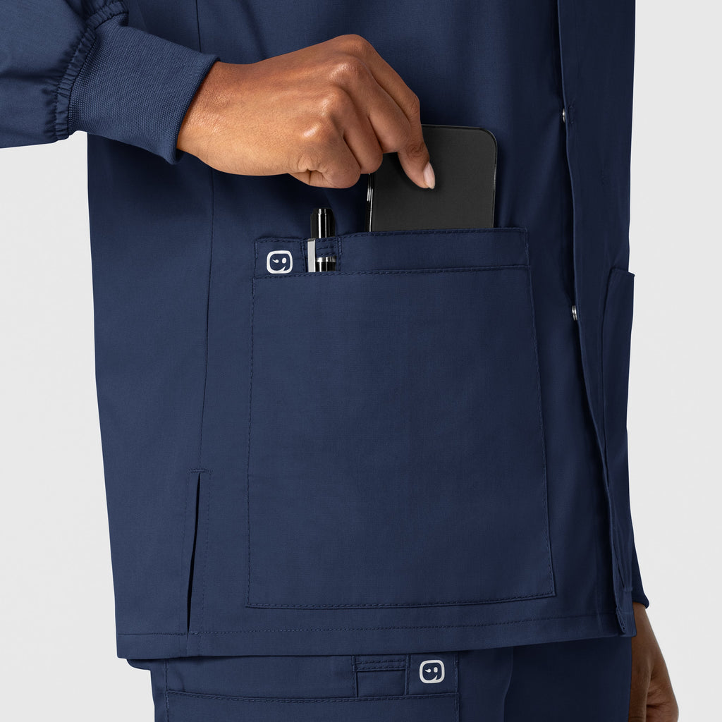 WonderWORK 800 Unisex Snap Front Jacket Navy