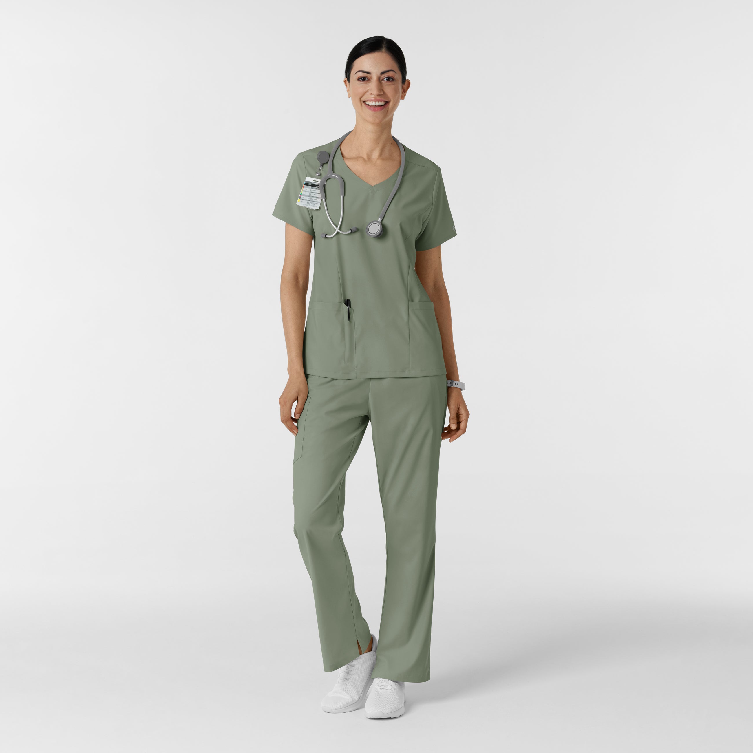 Boundless 6251 2-Pocket V-Neck Scrub Top Sage