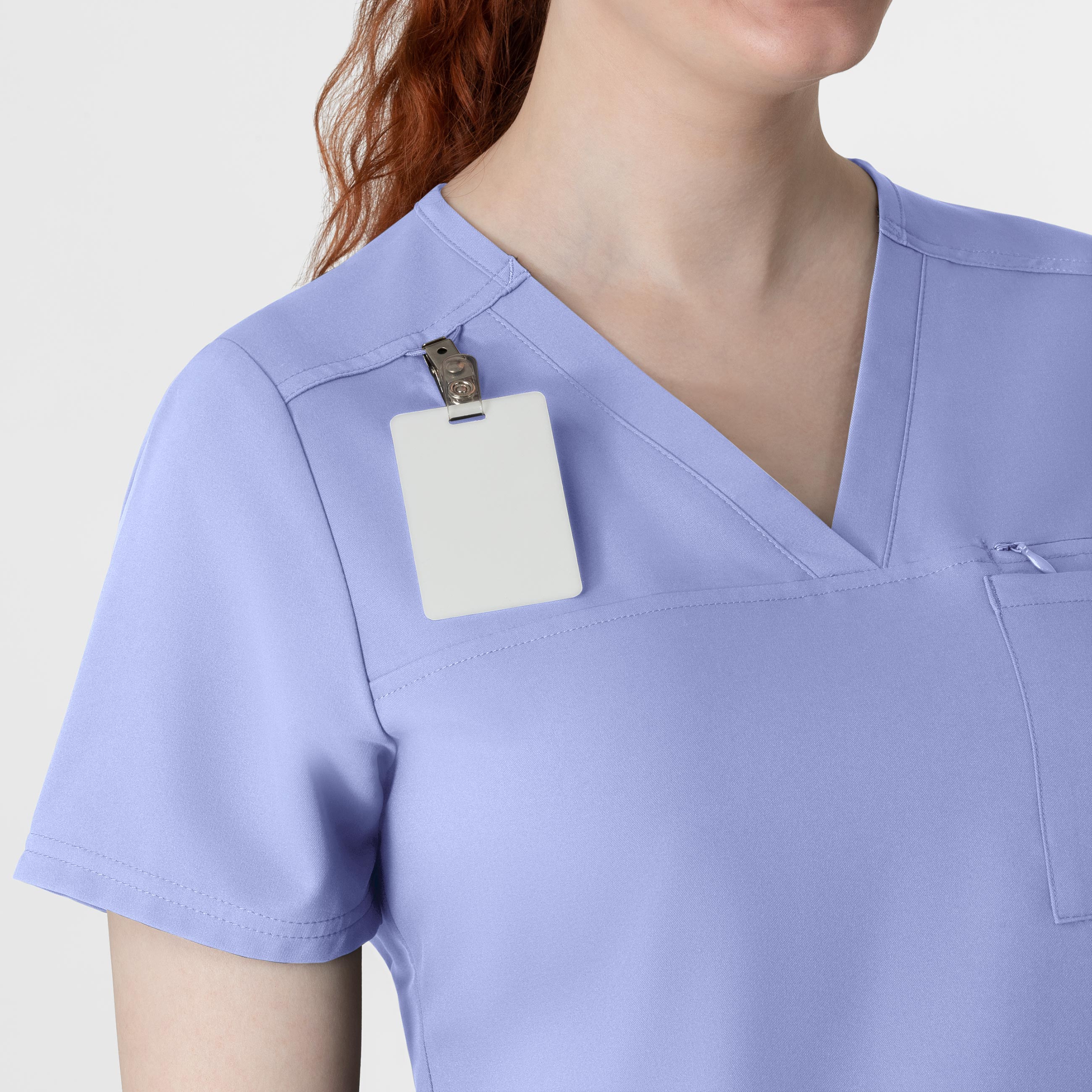 Thrive 6222 V-Neck Tuck-In Scrub Top Ceil Blue