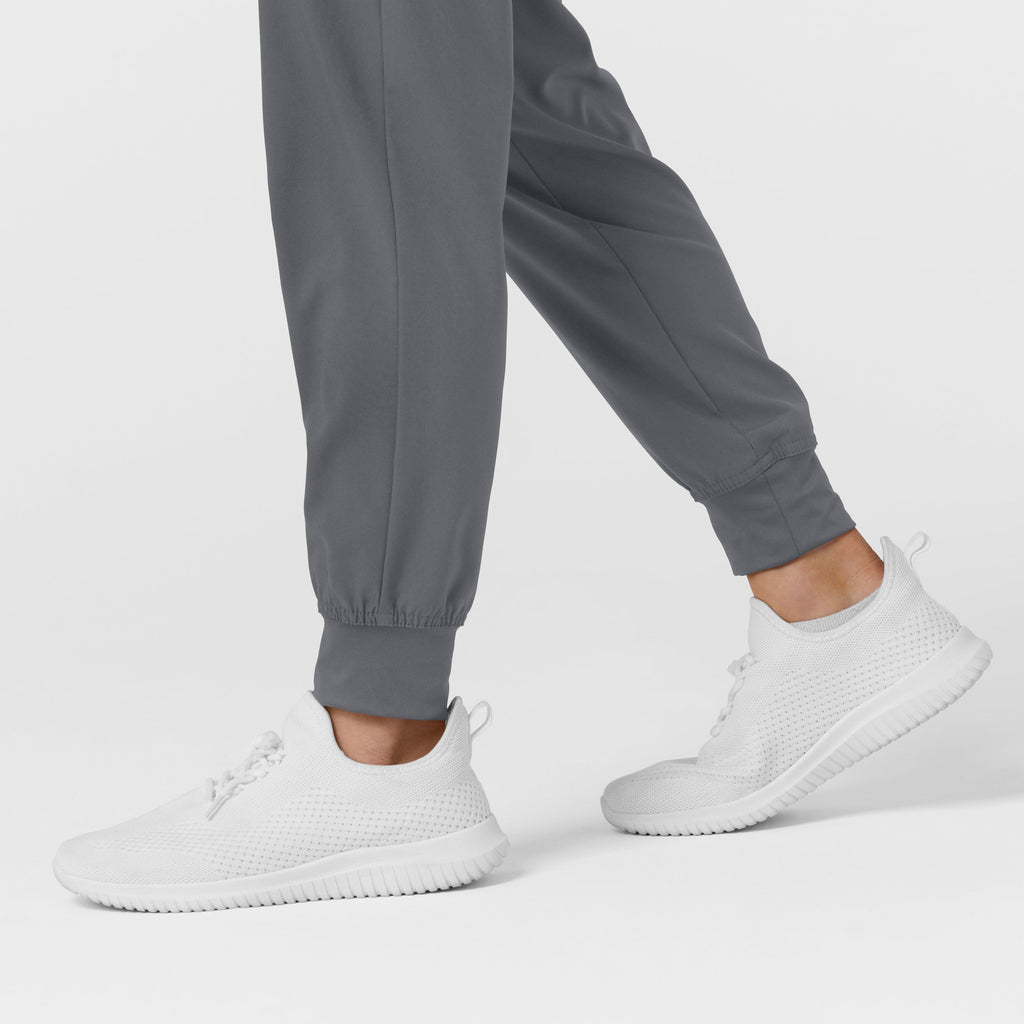 W123 5555 Comfort Waist Cargo Jogger Scrub Pants Pewter