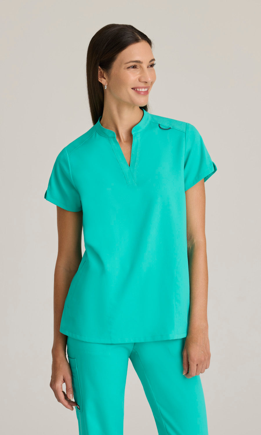 Grey's Anatomy Stretch GRST230 Avery Scrub Top Alpine Aqua