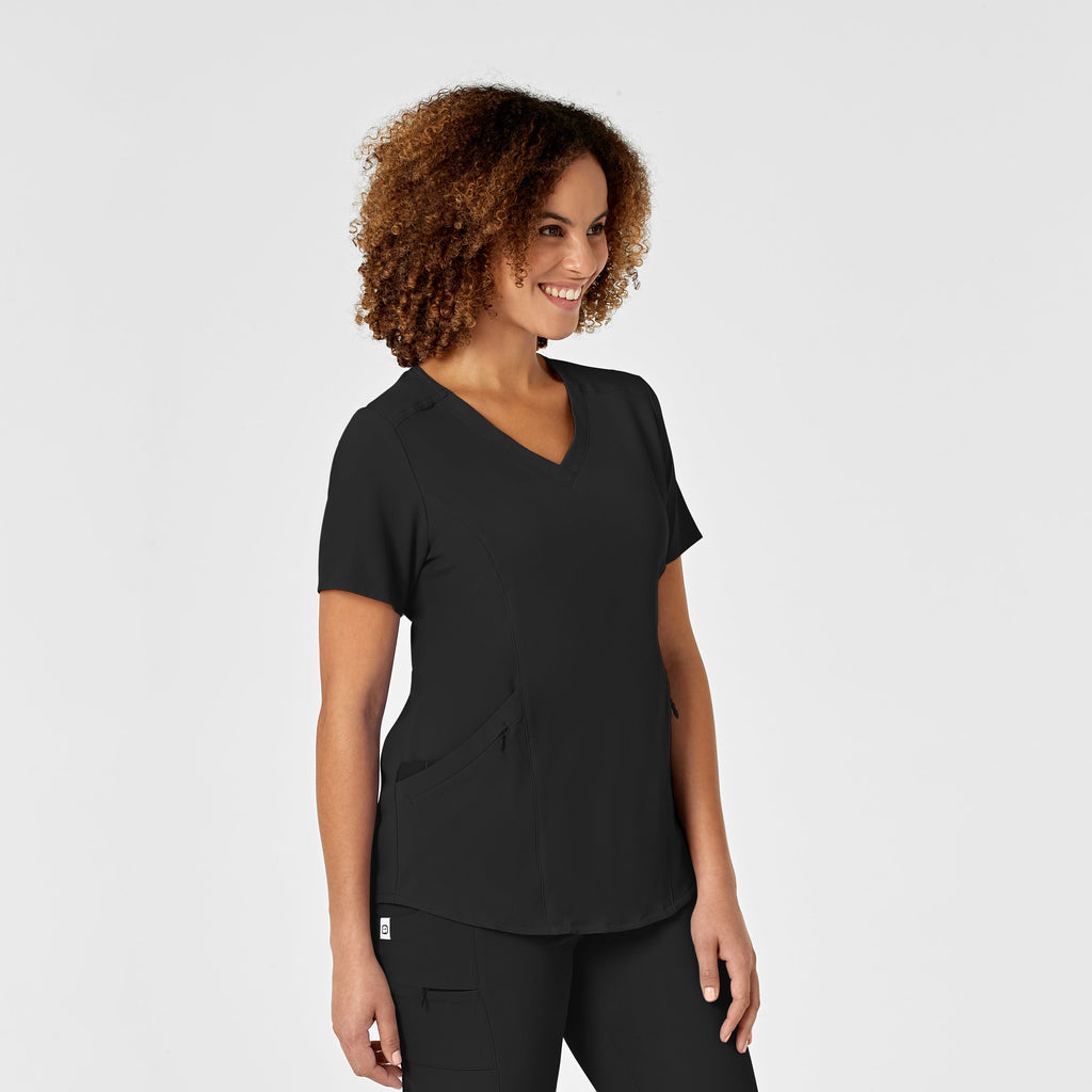 RENEW 6134 V-Neck Scrub Top Black
