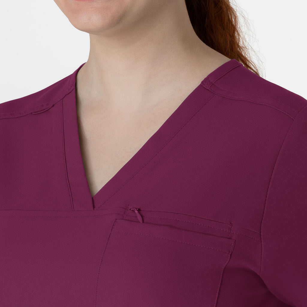 Thrive 6222 V-Neck Tuck-In Scrub Top Wine