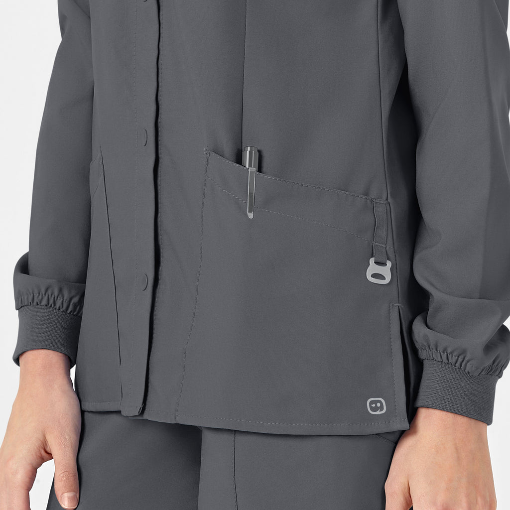W123 8155 Crew Neck Warm Up Jacket Pewter