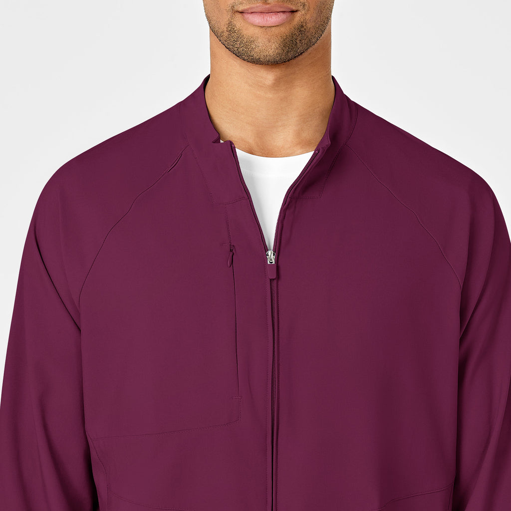 W123 8355 Men's Zip Front Warm Up Jacket Wine