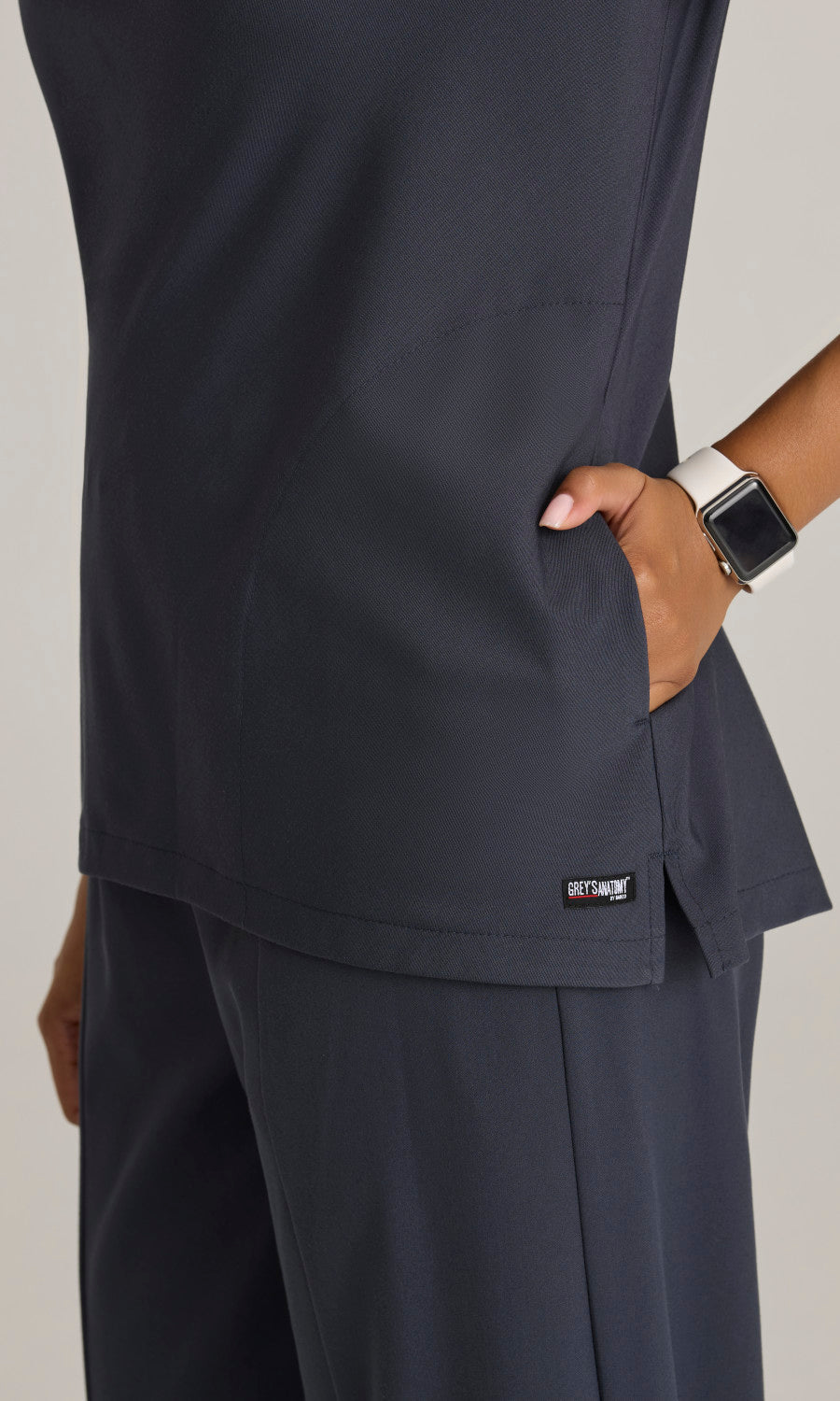 Grey's Anatomy Stretch GRST246 Marisol Scrub Top Steel