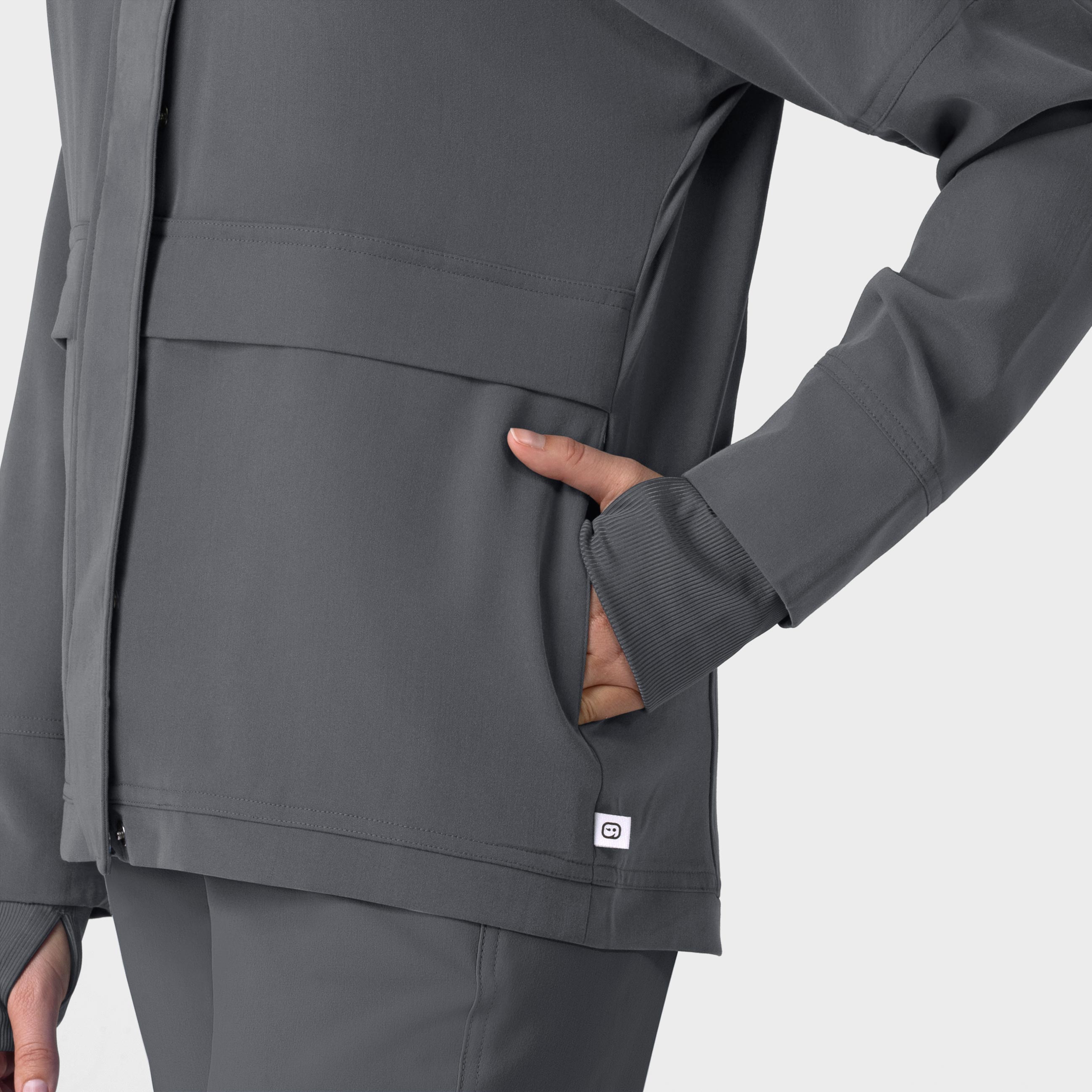 Layers 8132 Germs Happen Packable Scrub Jacket Pewter