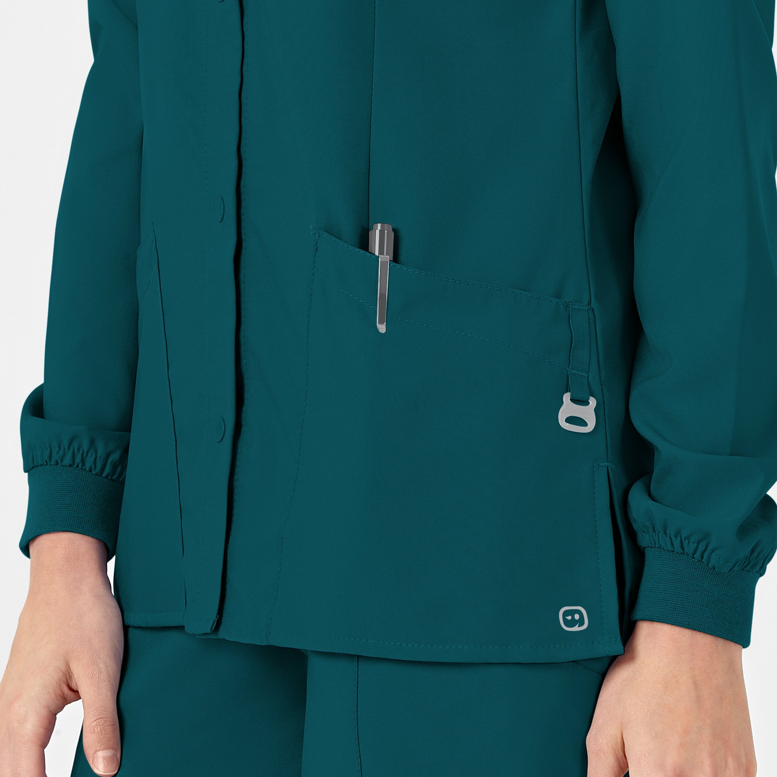 W123 8155 Crew Neck Warm Up Jacket Caribbean Blue