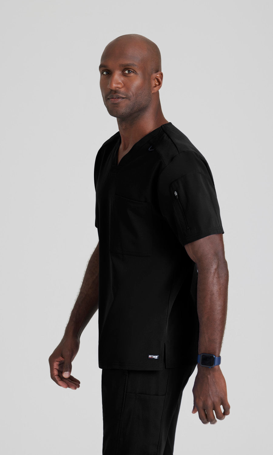 Grey's Anatomy Stretch GRST079 Murphy Scrub Top Black