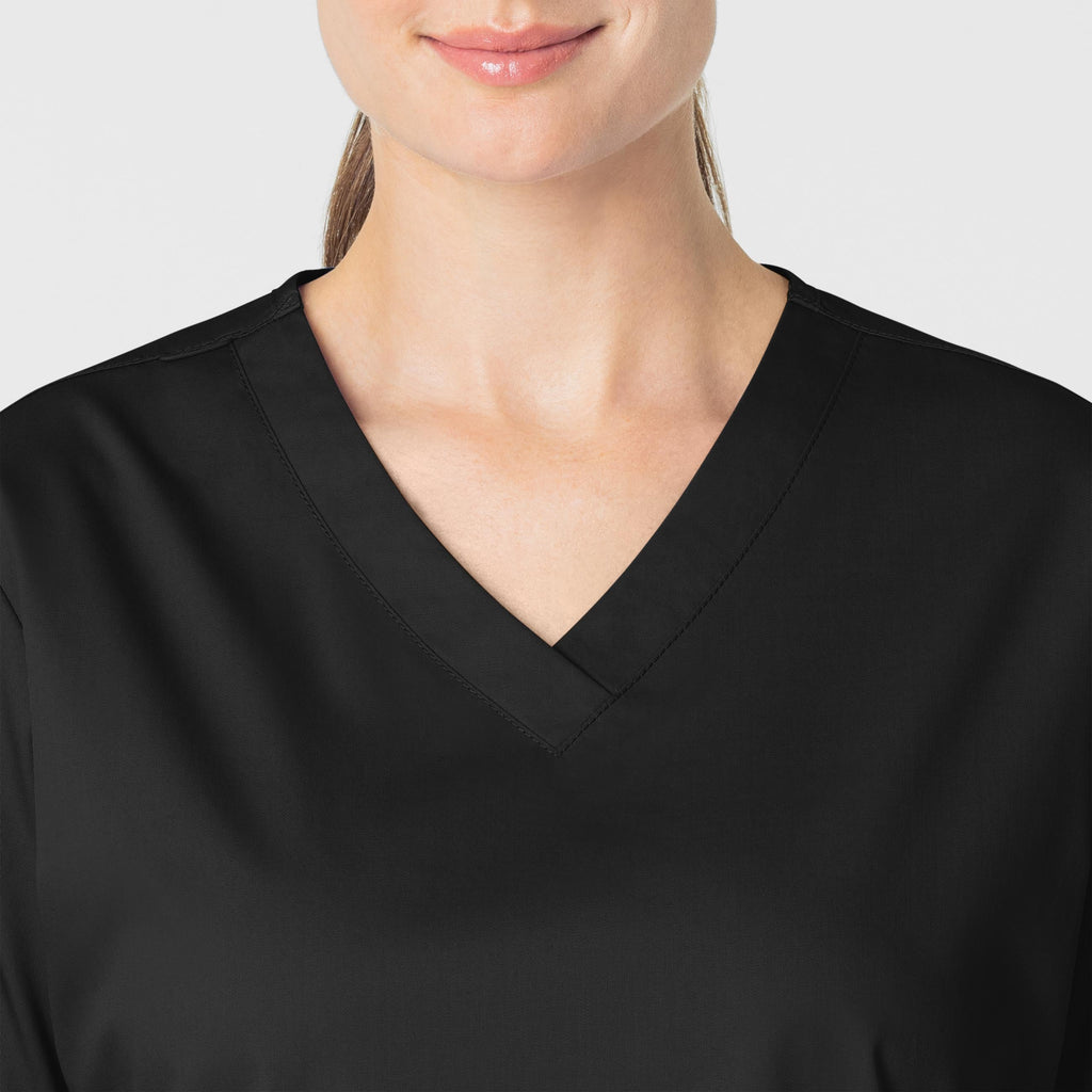 WonderWORK 101 V-Neck Scrub Top Black