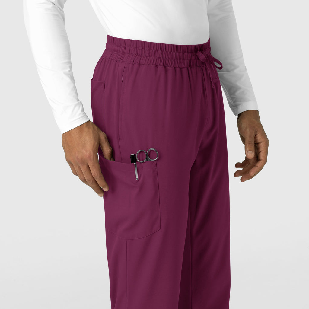 Boundless 5351 Men's Straight Leg Scrub Pants Wine